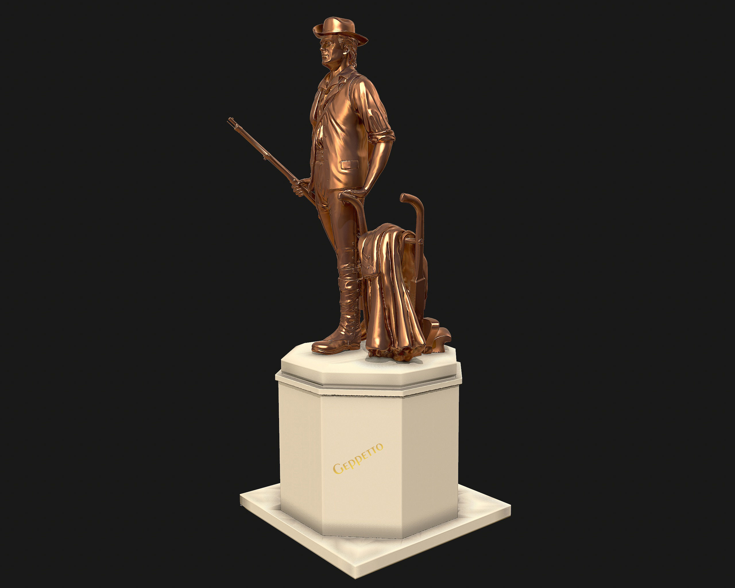Minuteman Sculpture ready to 3D printing 3D print model_6
