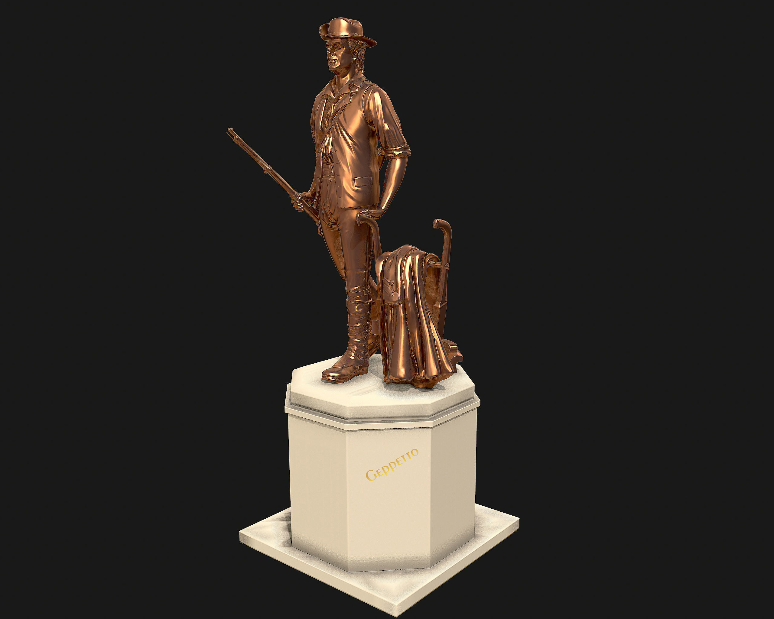 Minuteman Sculpture ready to 3D printing 3D print model_4