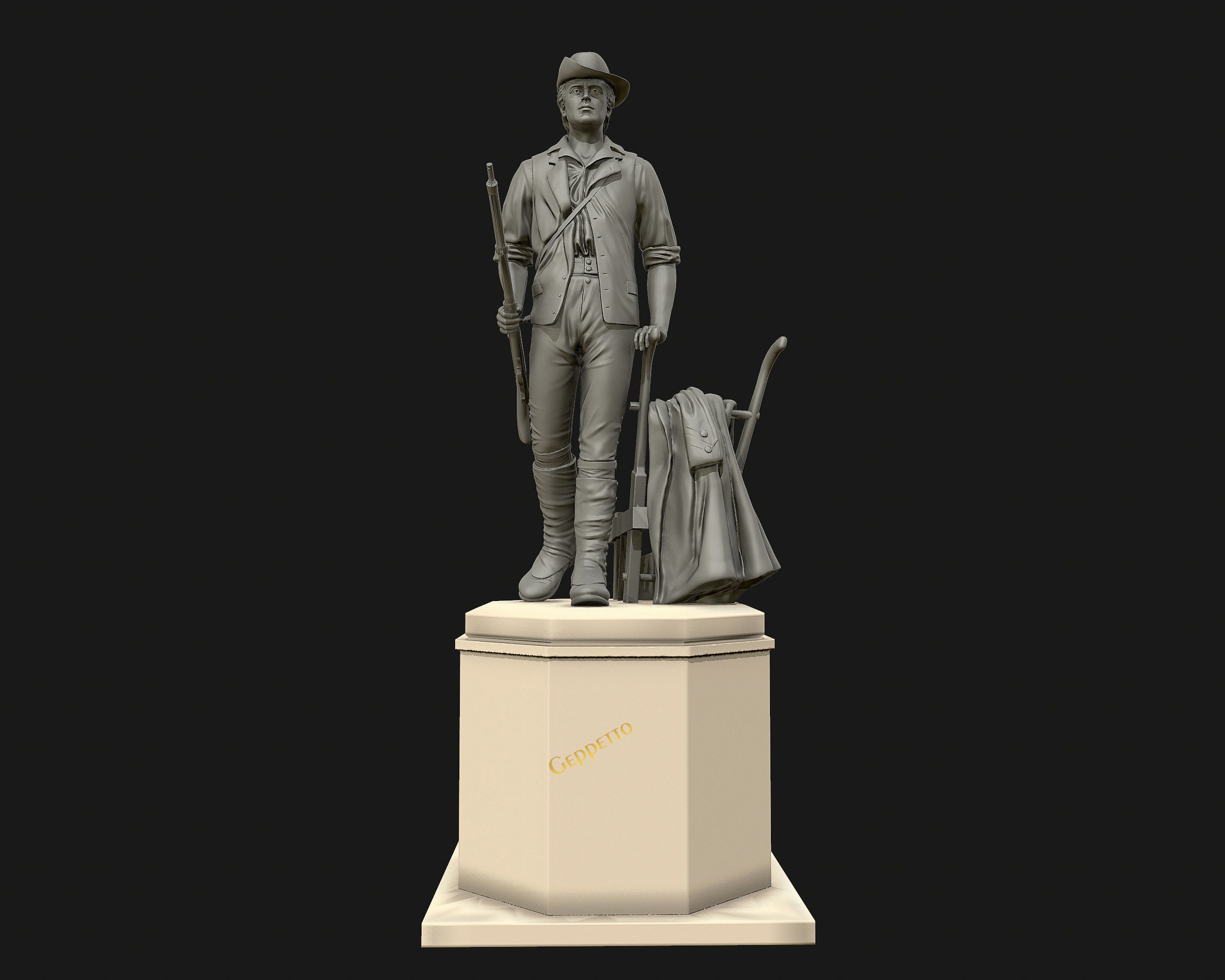 Minuteman Sculpture ready to 3D printing 3D print model_31