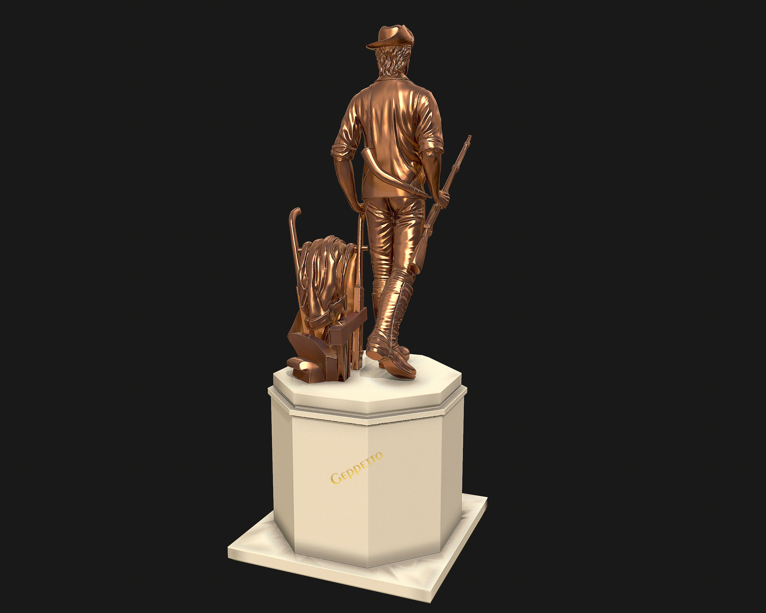 Minuteman Sculpture ready to 3D printing 3D print model_23