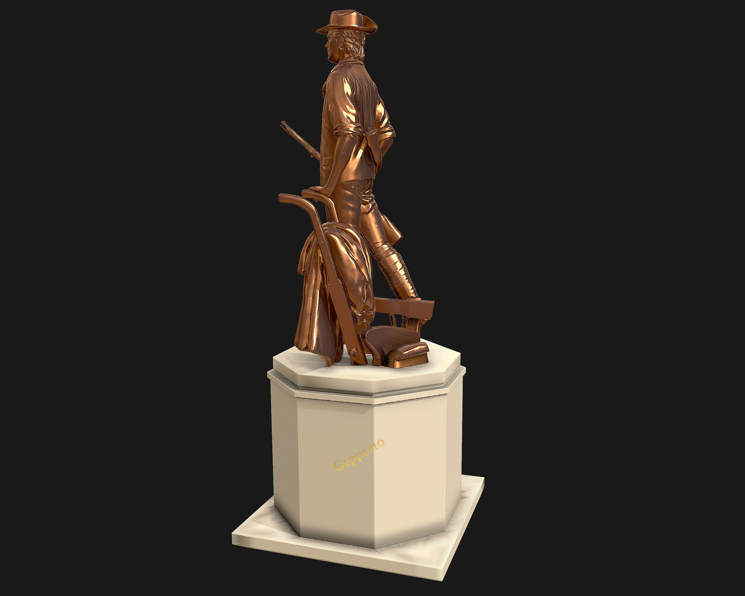 Minuteman Sculpture ready to 3D printing 3D print model_27