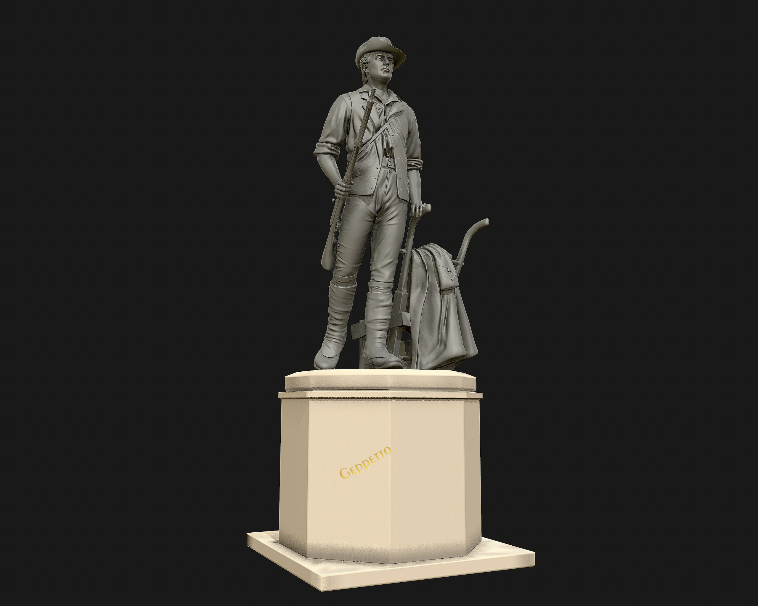 Minuteman Sculpture ready to 3D printing 3D print model_33