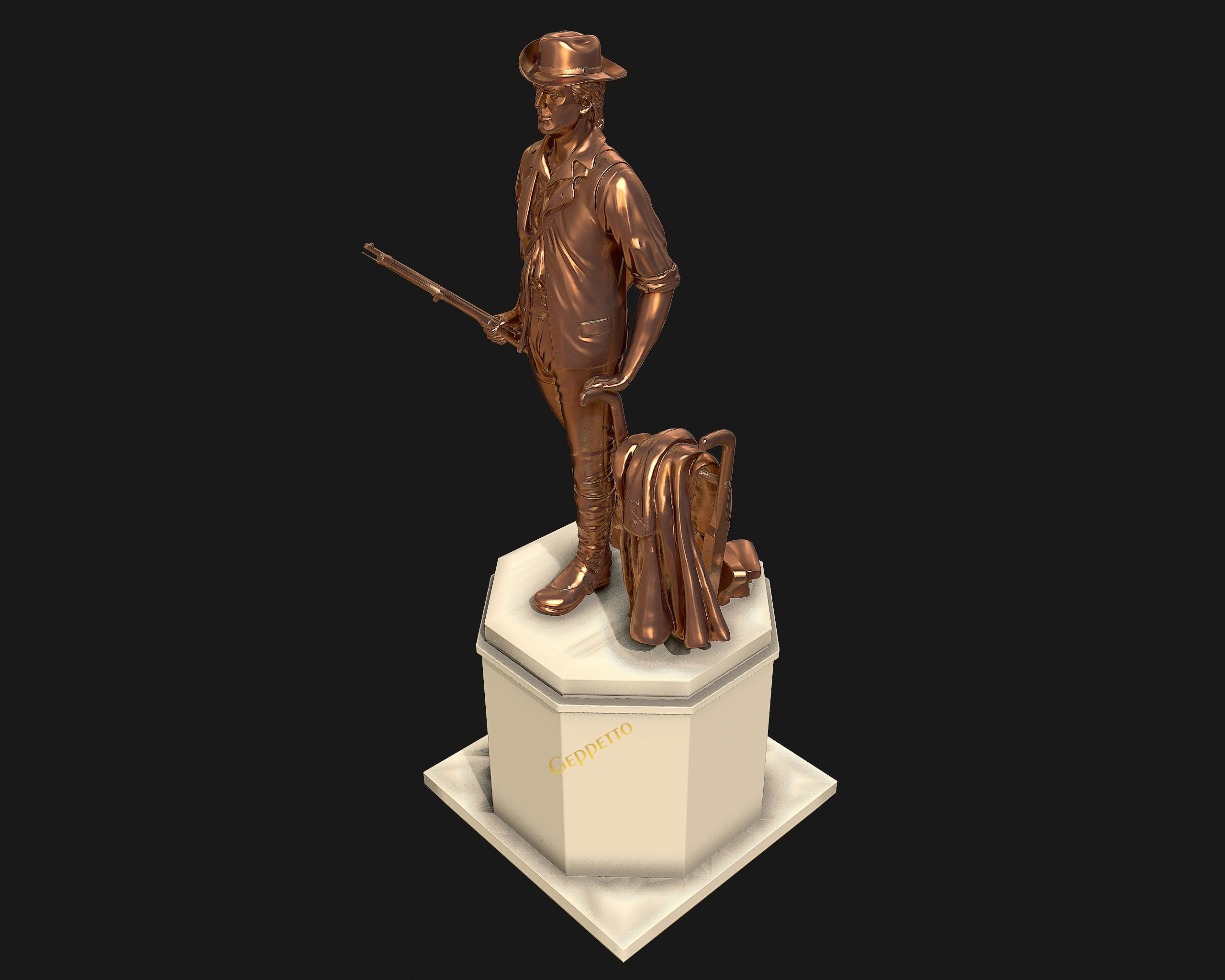 Minuteman Sculpture ready to 3D printing 3D print model_28
