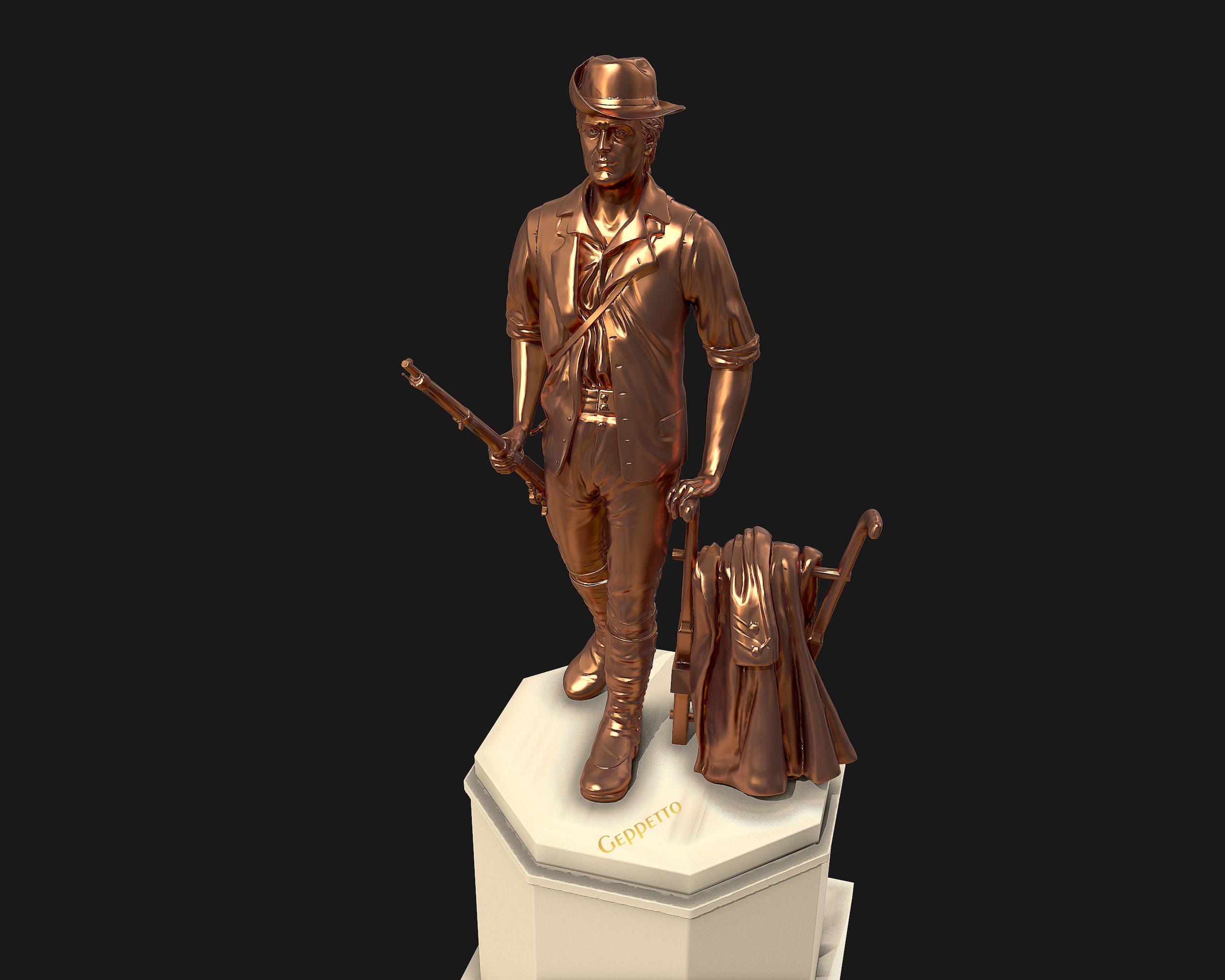 Minuteman Sculpture ready to 3D printing 3D print model_3