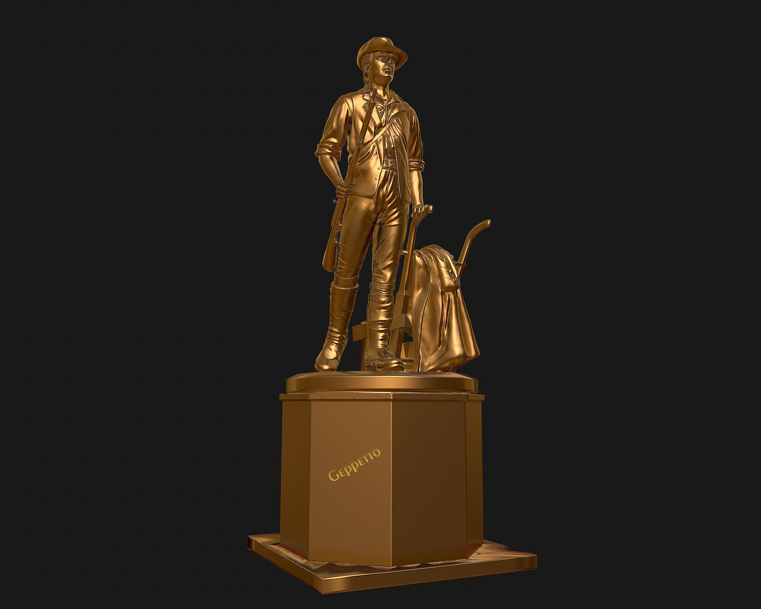 Minuteman Sculpture ready to 3D printing 3D print model_34