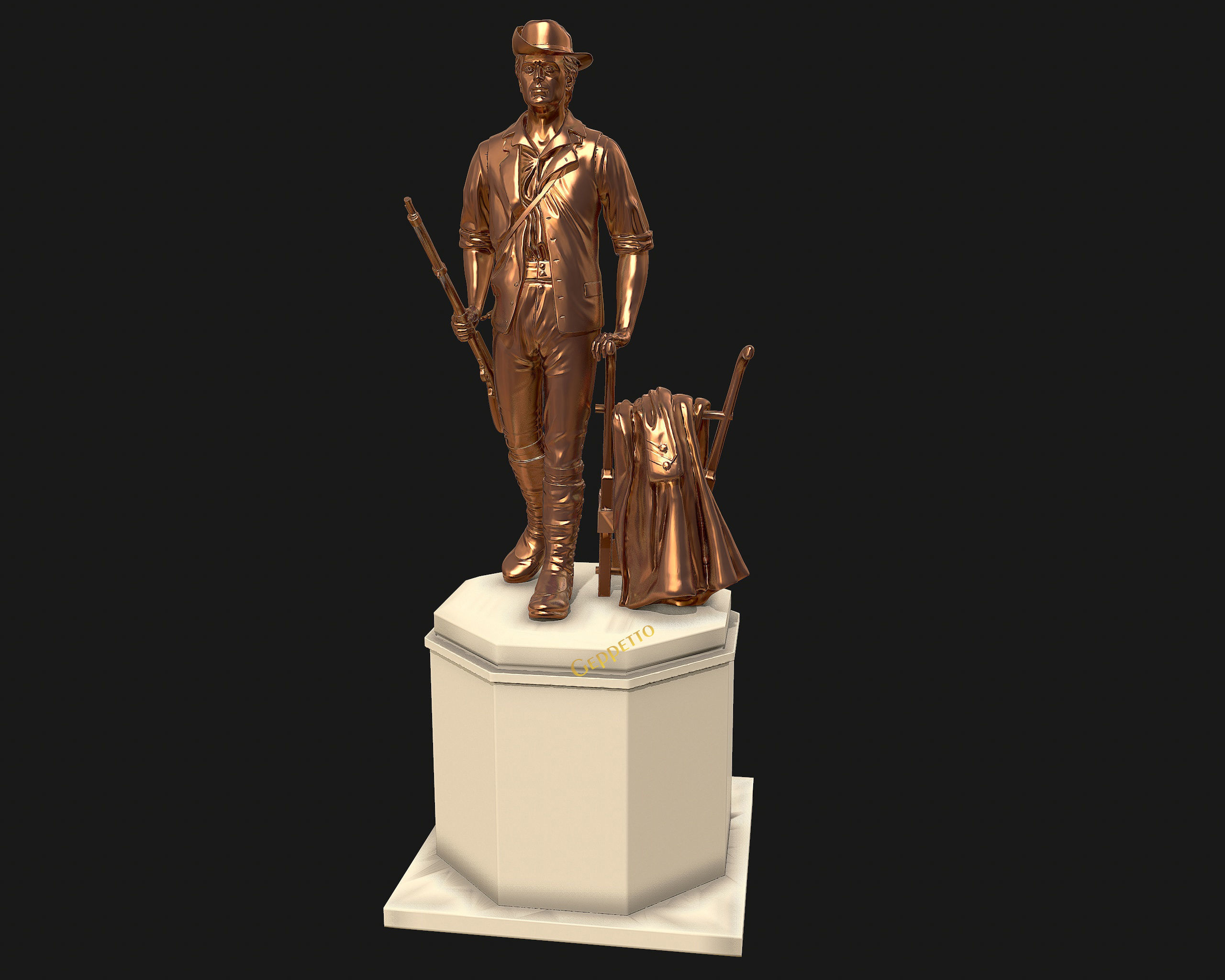 Minuteman Sculpture ready to 3D printing 3D print model_24