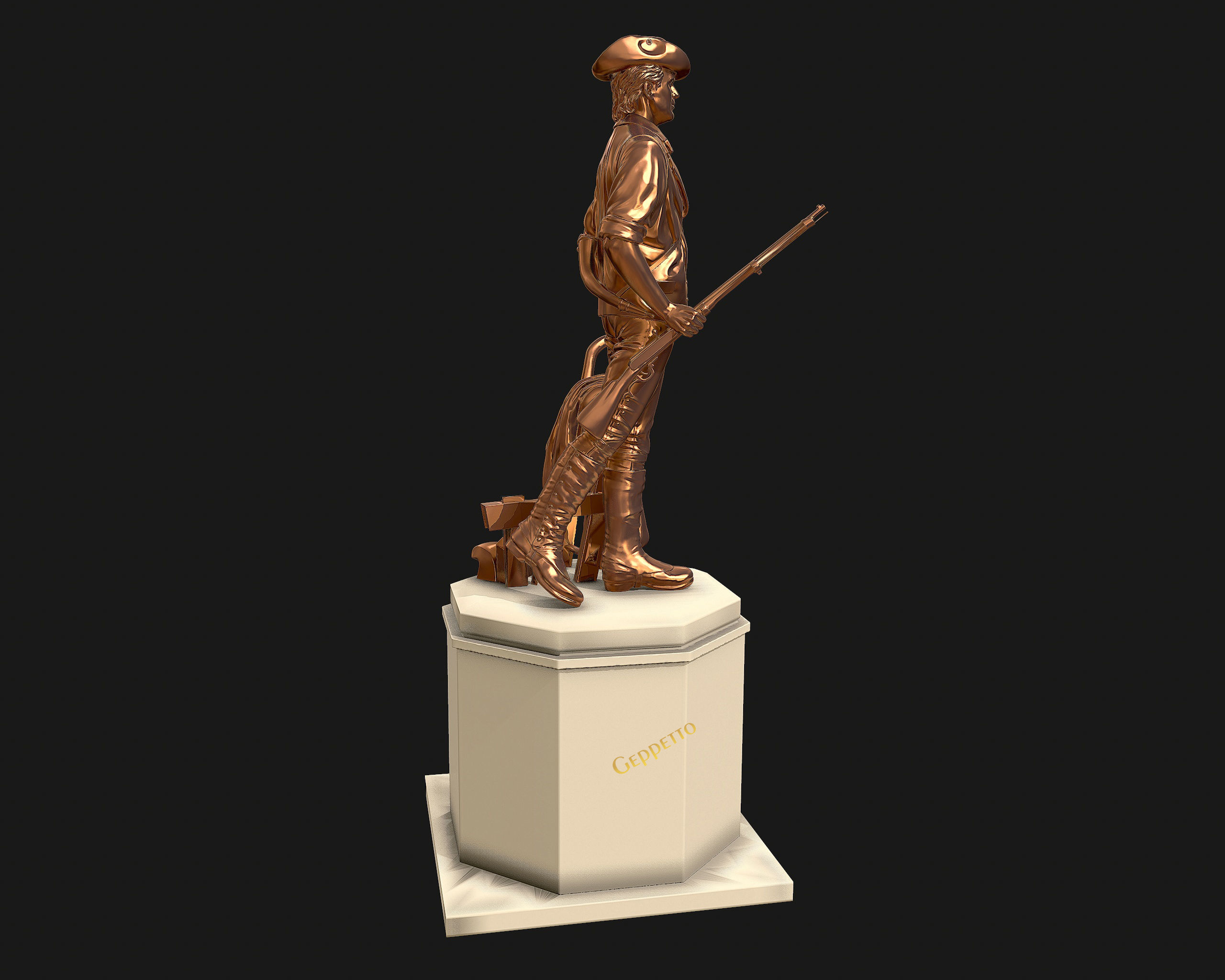 Minuteman Sculpture ready to 3D printing 3D print model_21