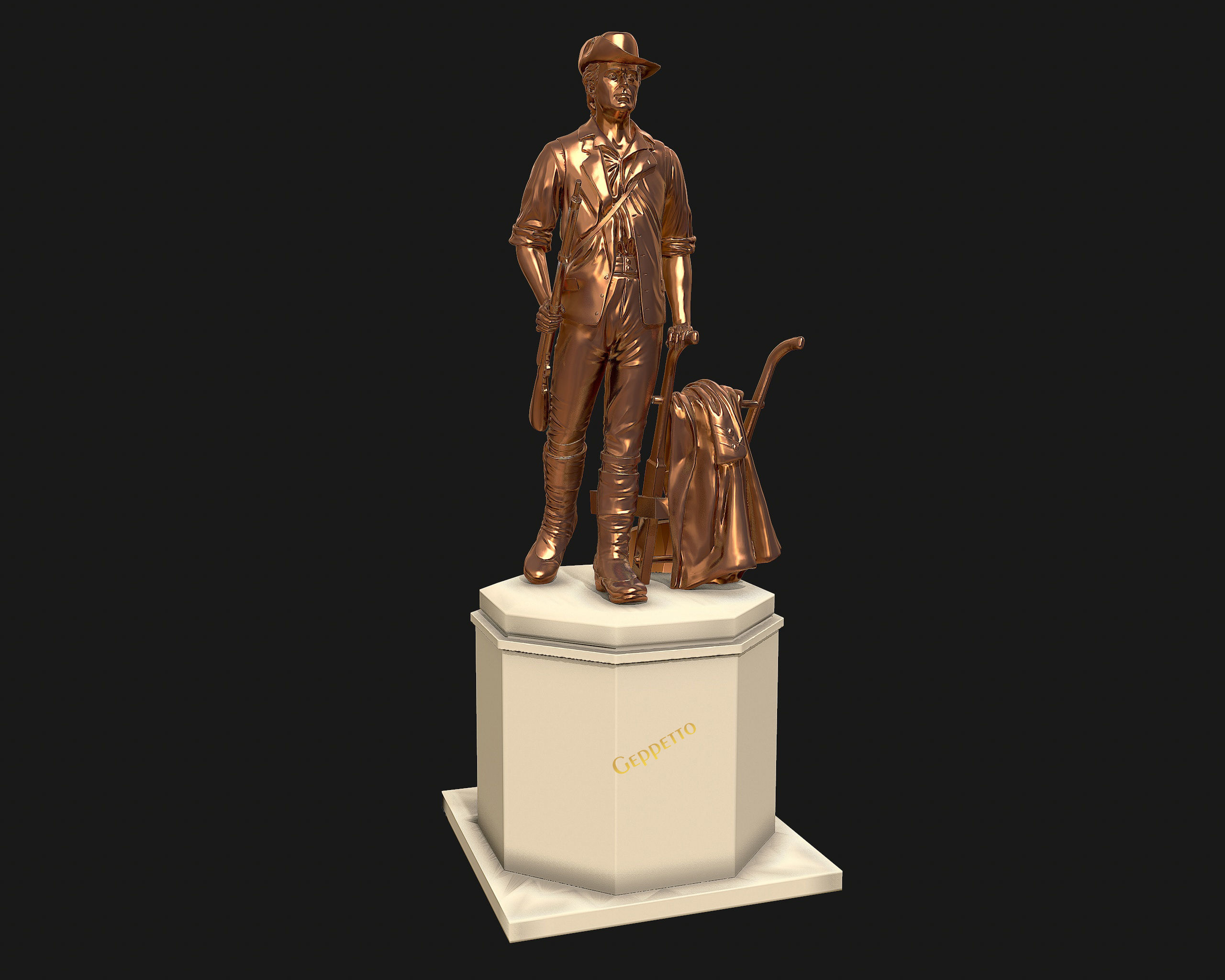 Minuteman Sculpture ready to 3D printing 3D print model_14