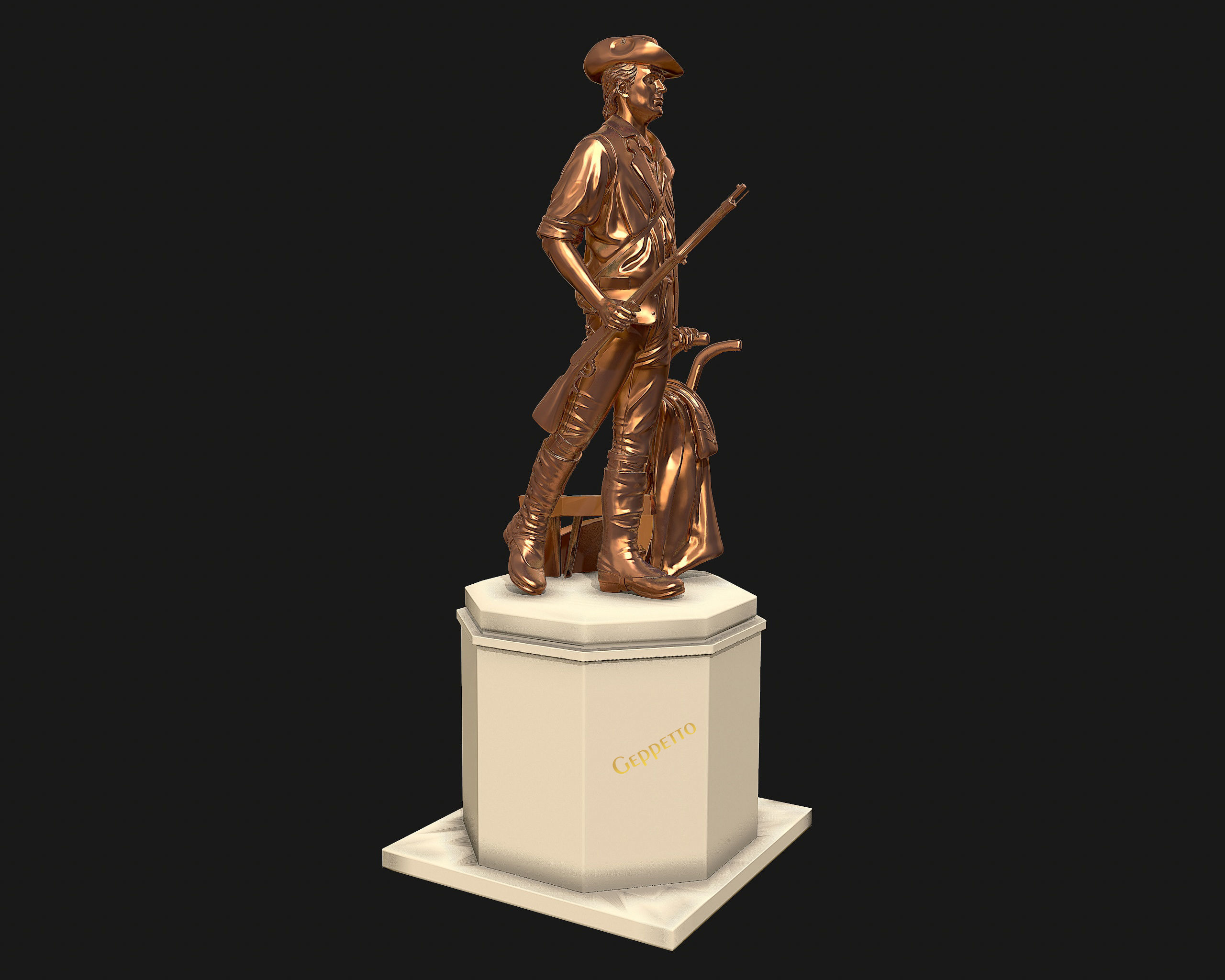 Minuteman Sculpture ready to 3D printing 3D print model_19