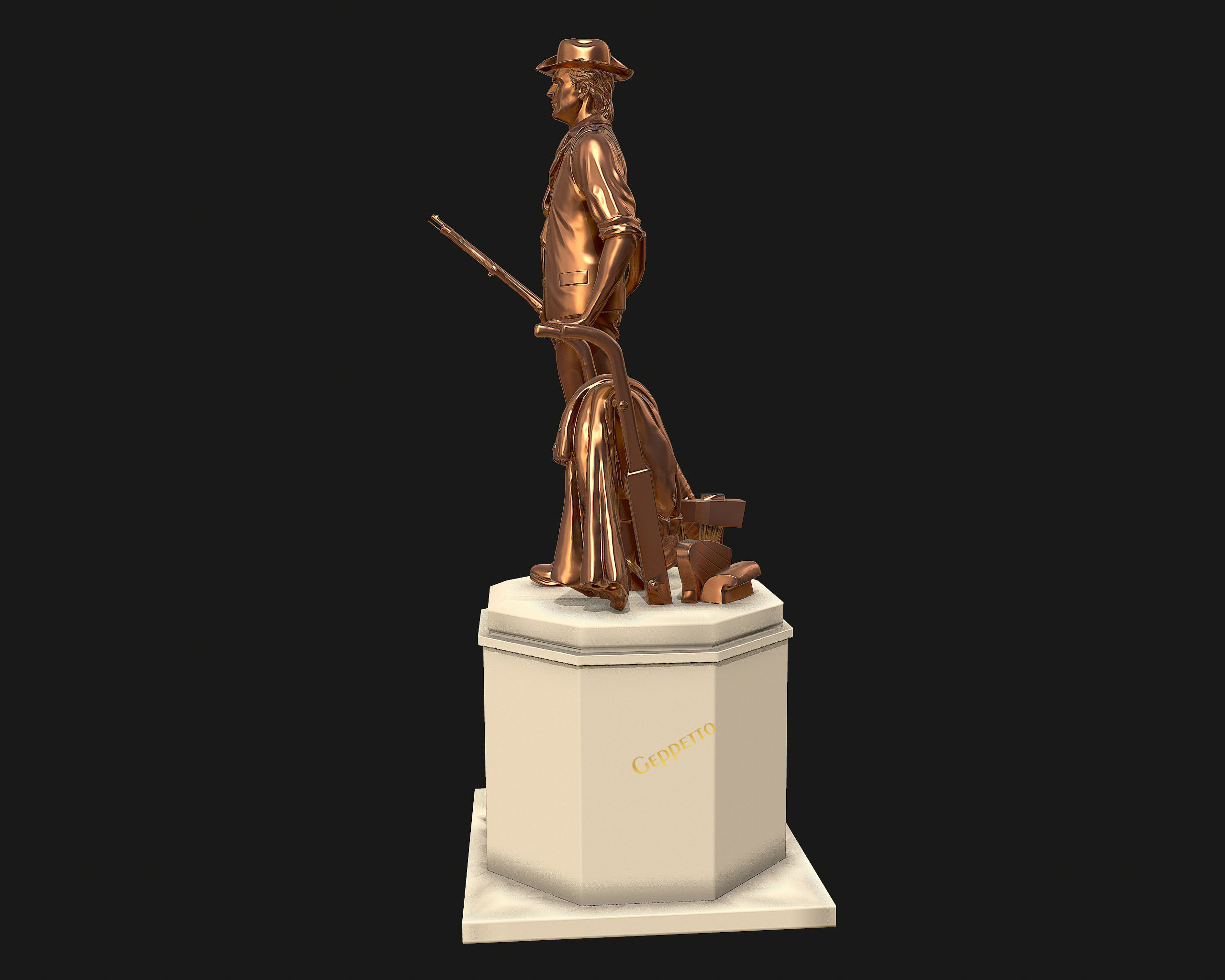 Minuteman Sculpture ready to 3D printing 3D print model_11