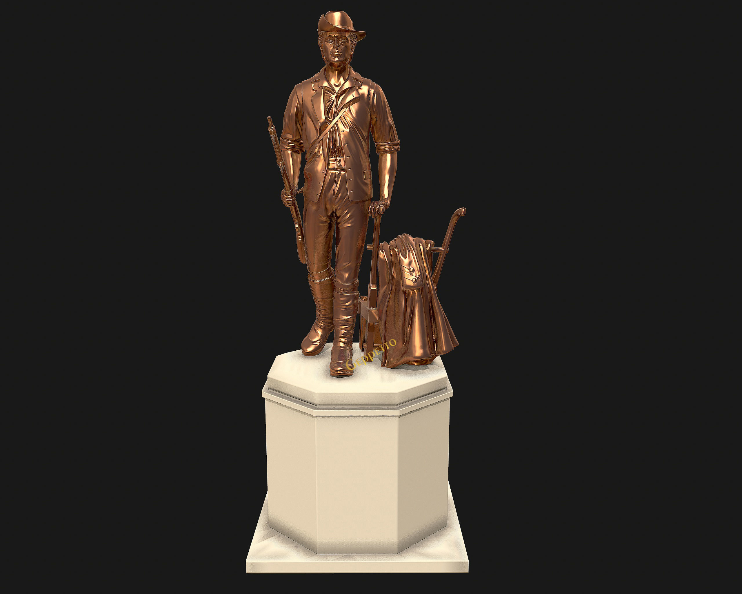 Minuteman Sculpture ready to 3D printing 3D print model_2