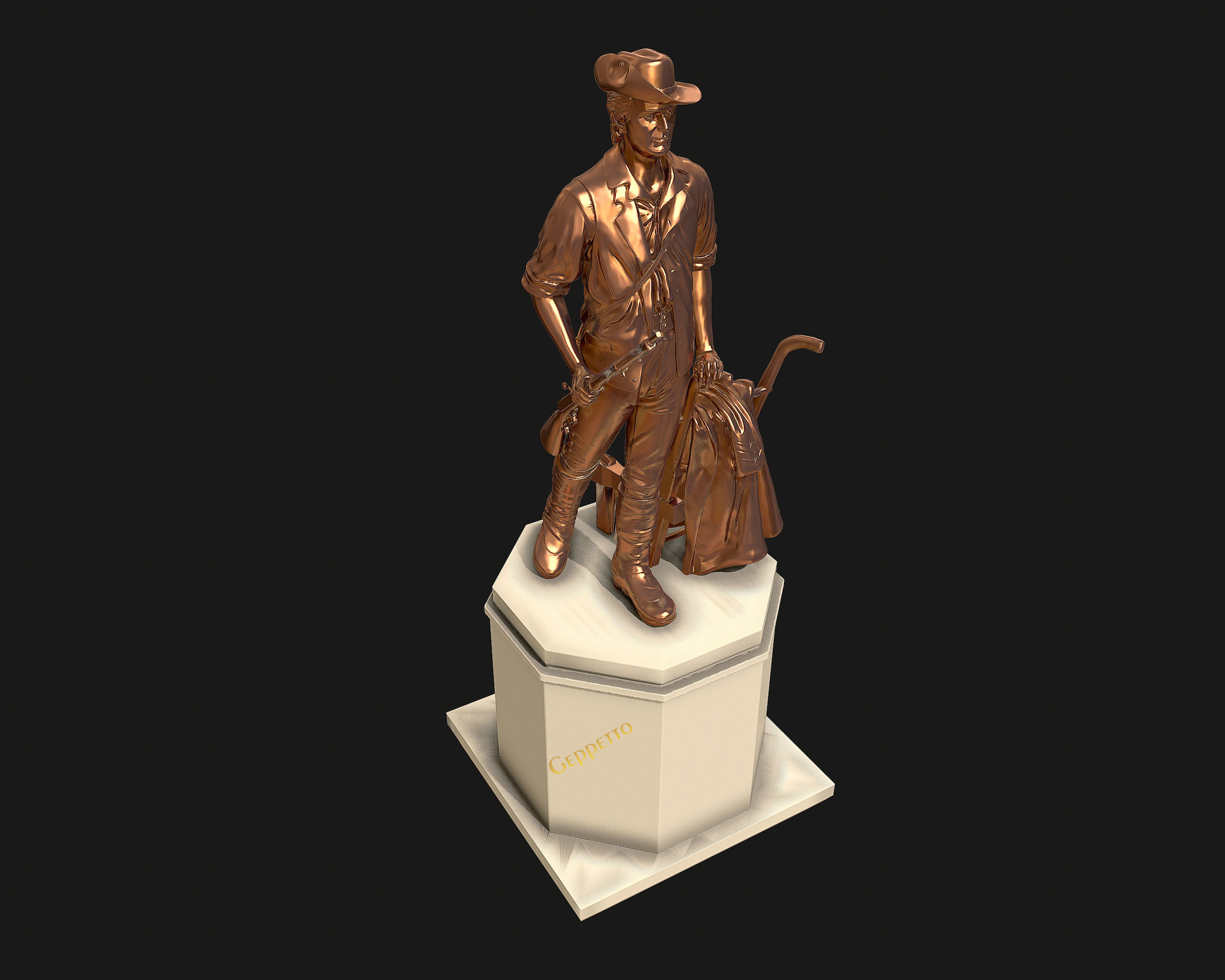 Minuteman Sculpture ready to 3D printing 3D print model_29