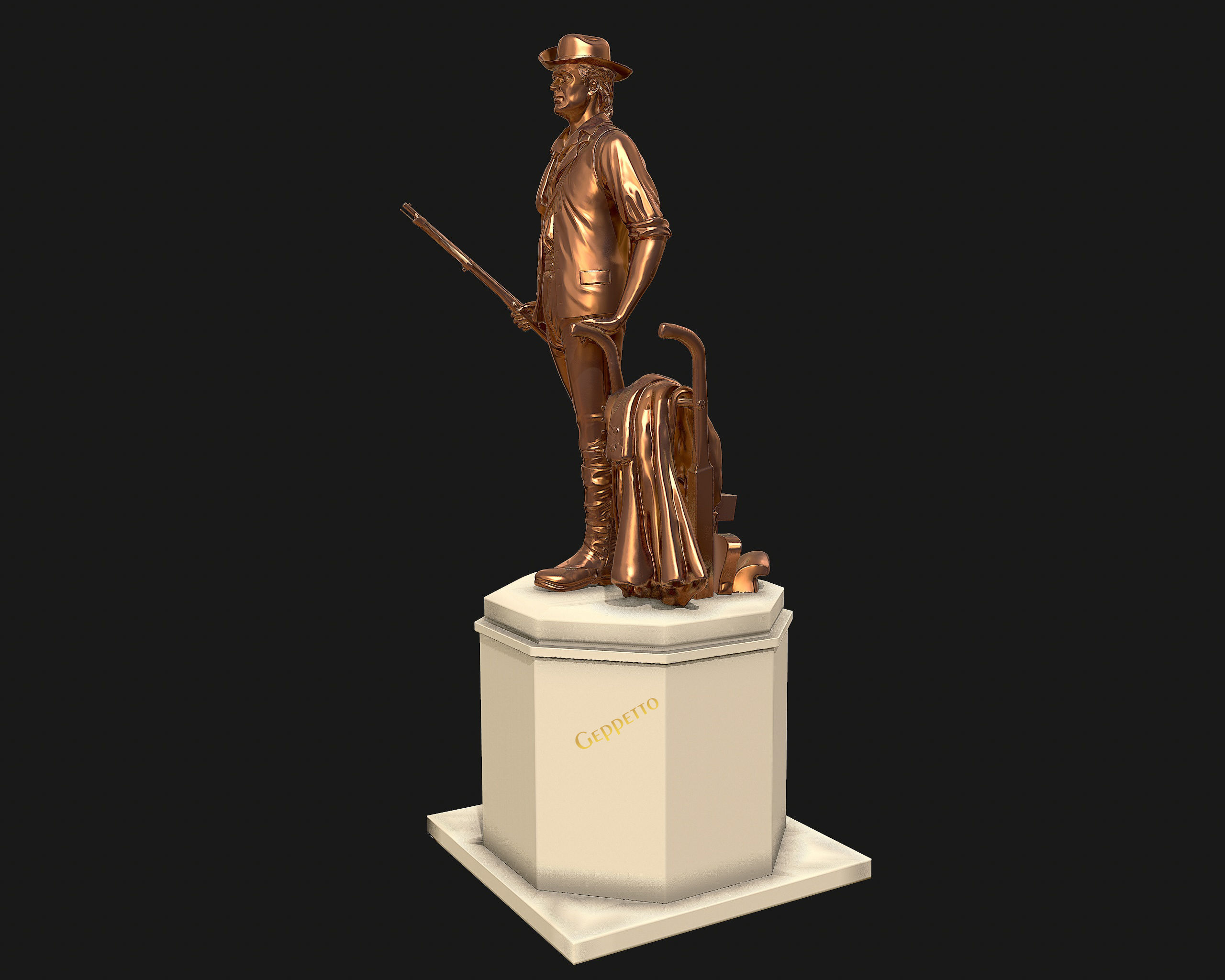 Minuteman Sculpture ready to 3D printing 3D print model_8