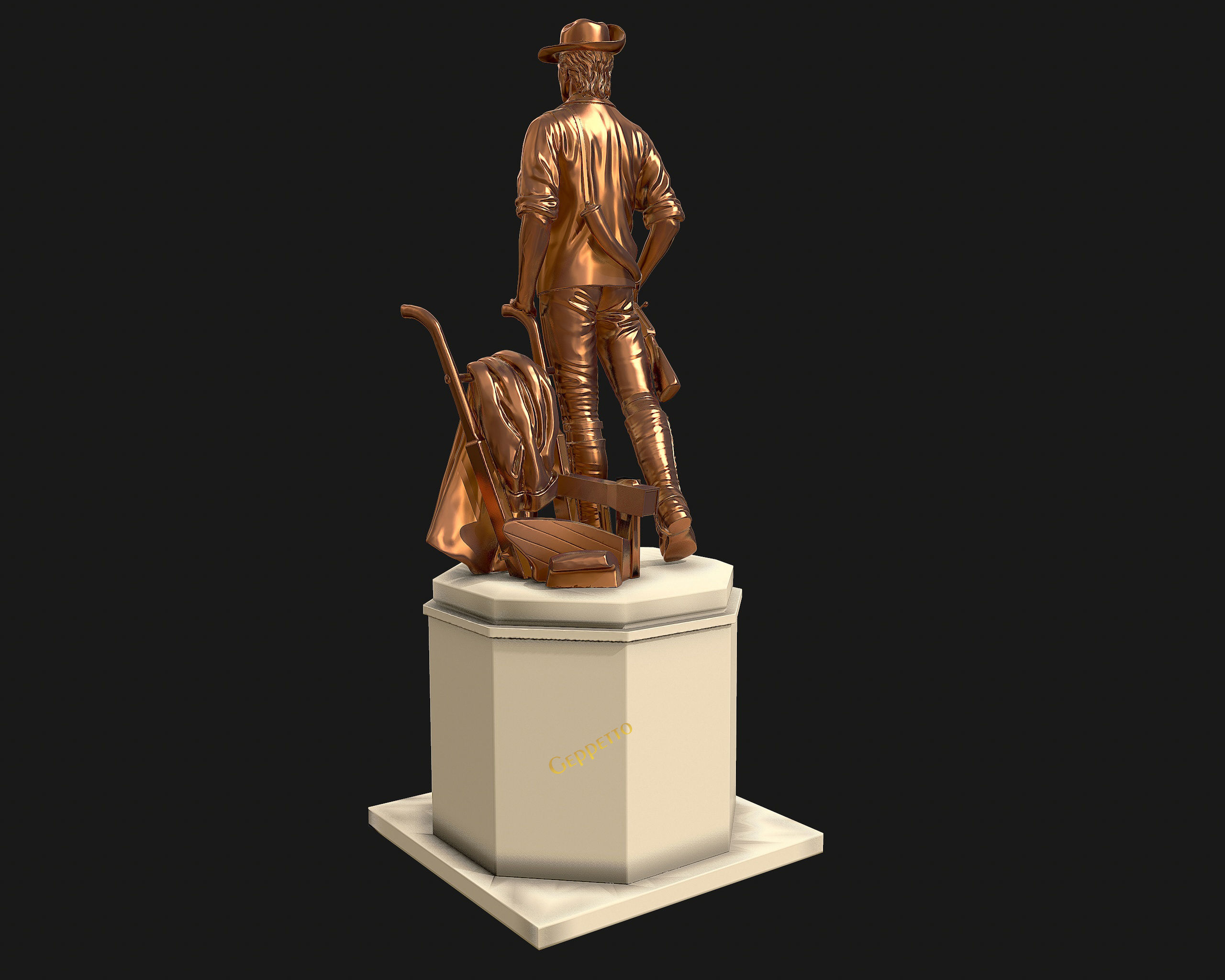 Minuteman Sculpture ready to 3D printing 3D print model_26