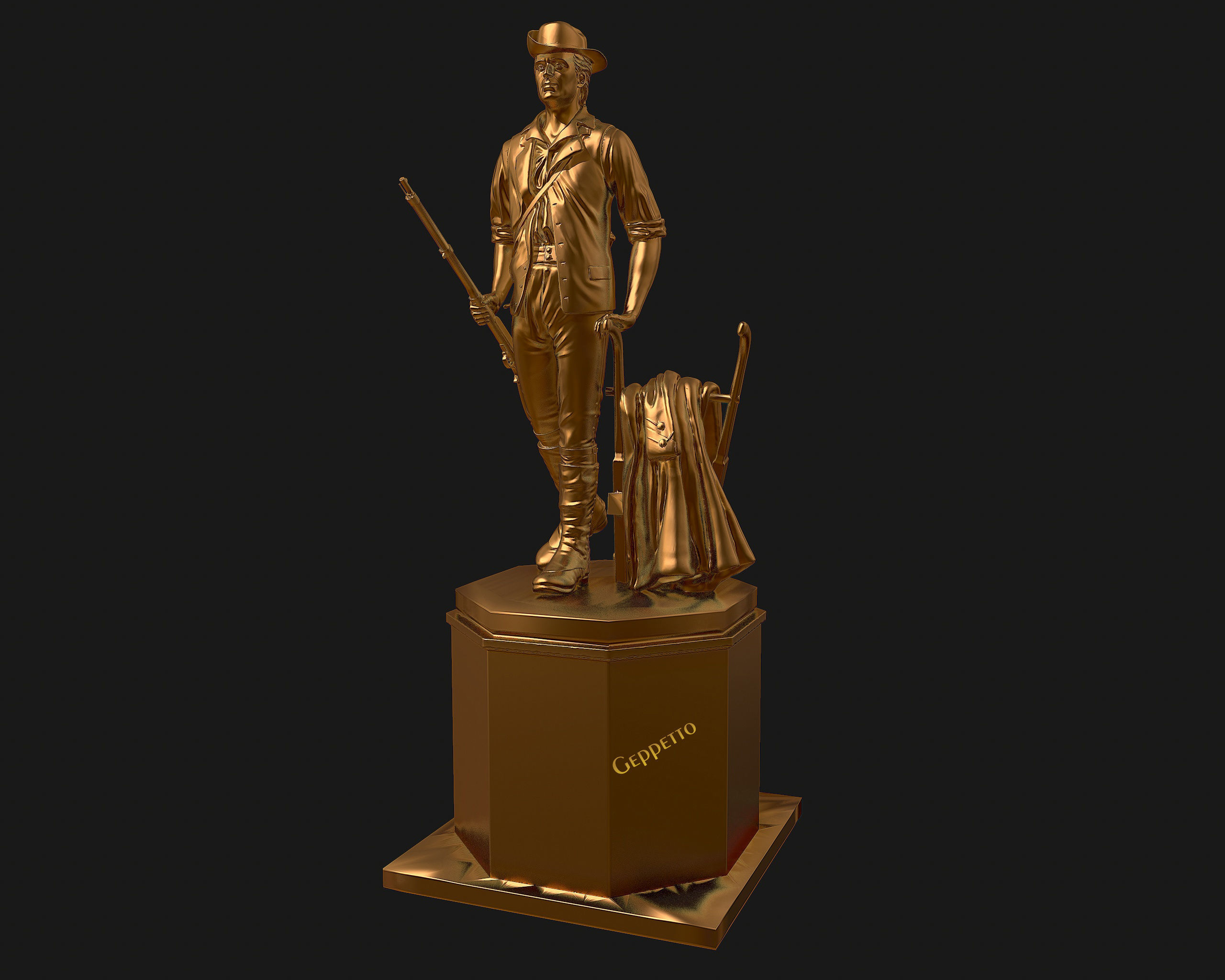 Minuteman Sculpture ready to 3D printing 3D print model_39