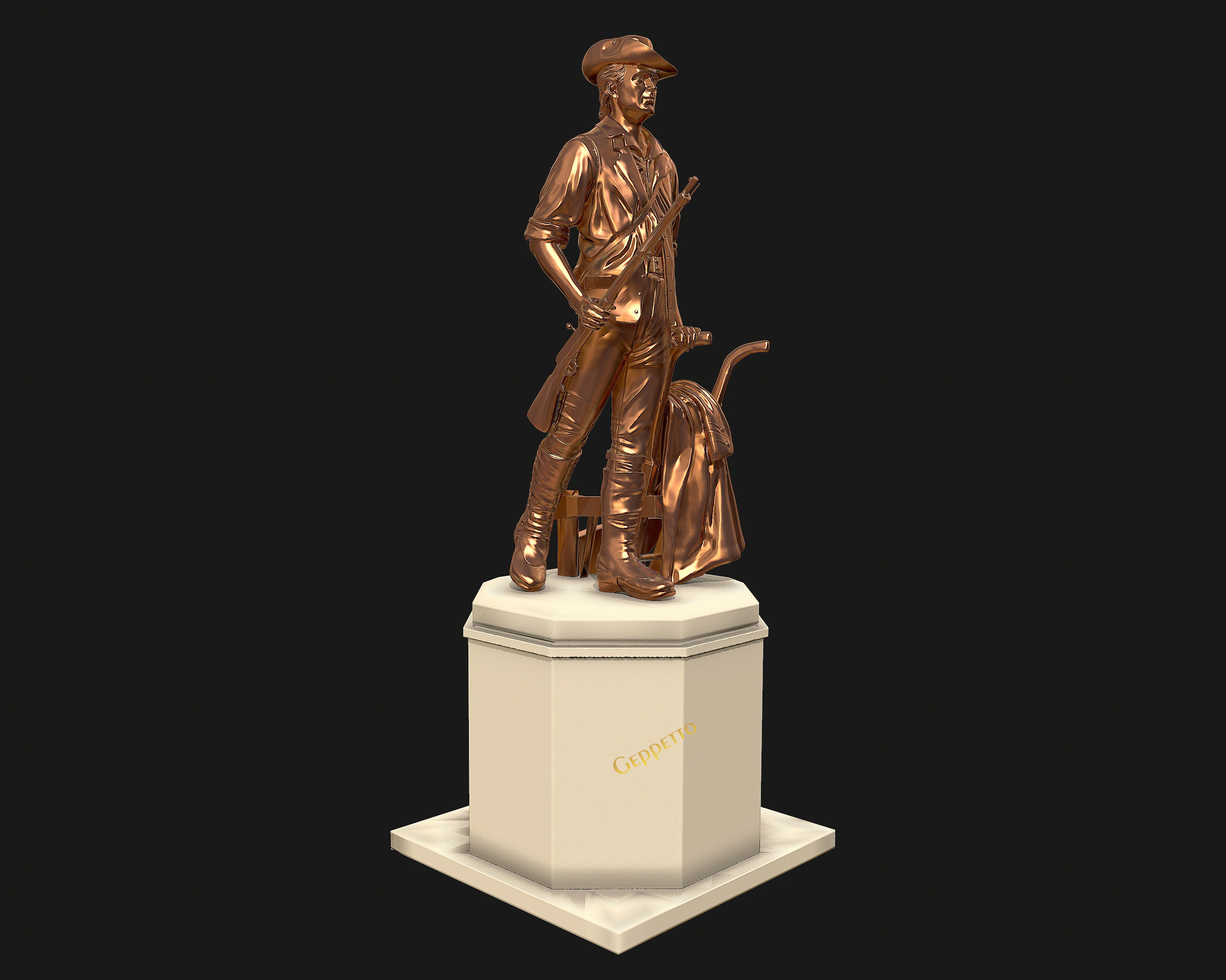 Minuteman Sculpture ready to 3D printing 3D print model_18