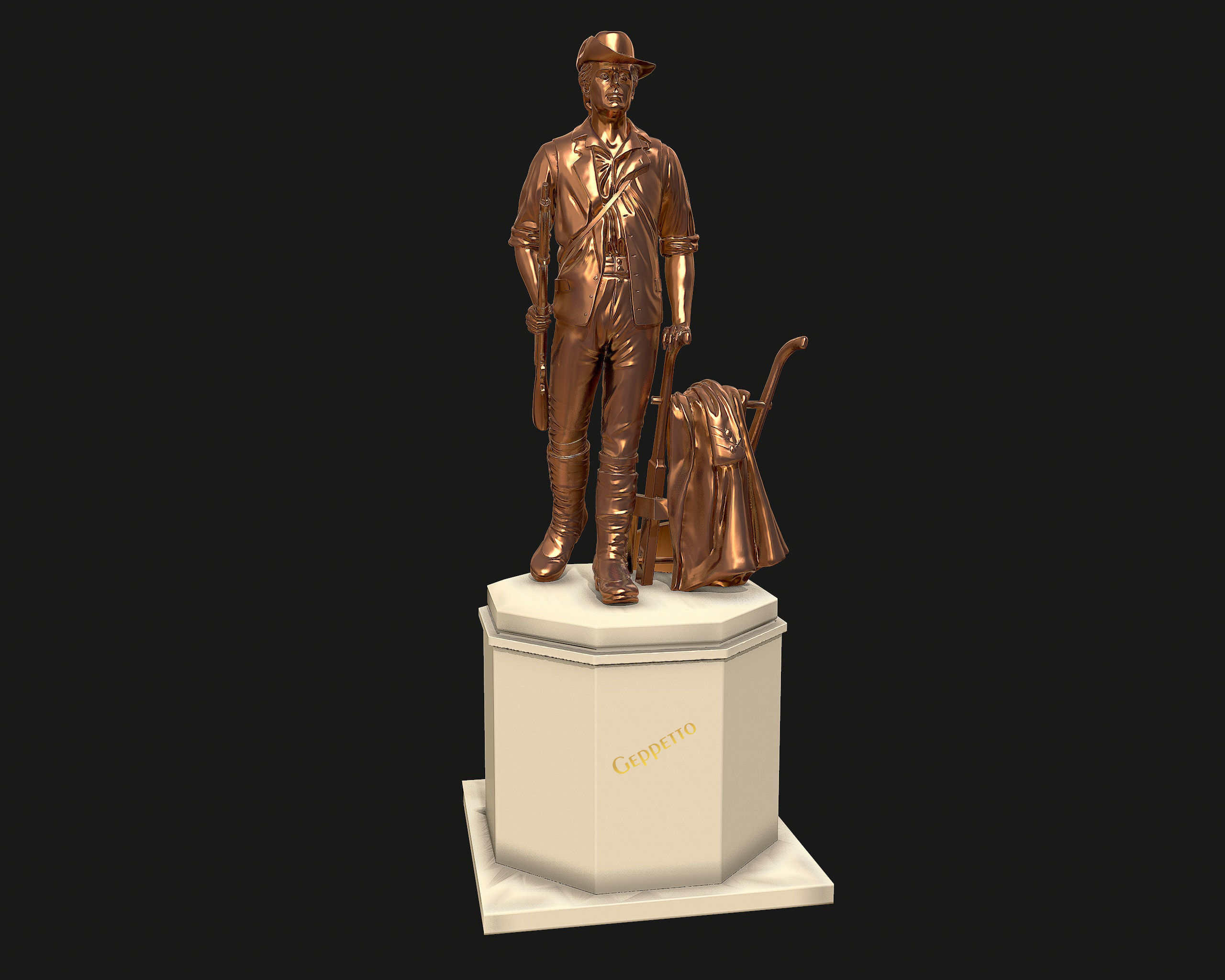 Minuteman Sculpture ready to 3D printing 3D print model_12
