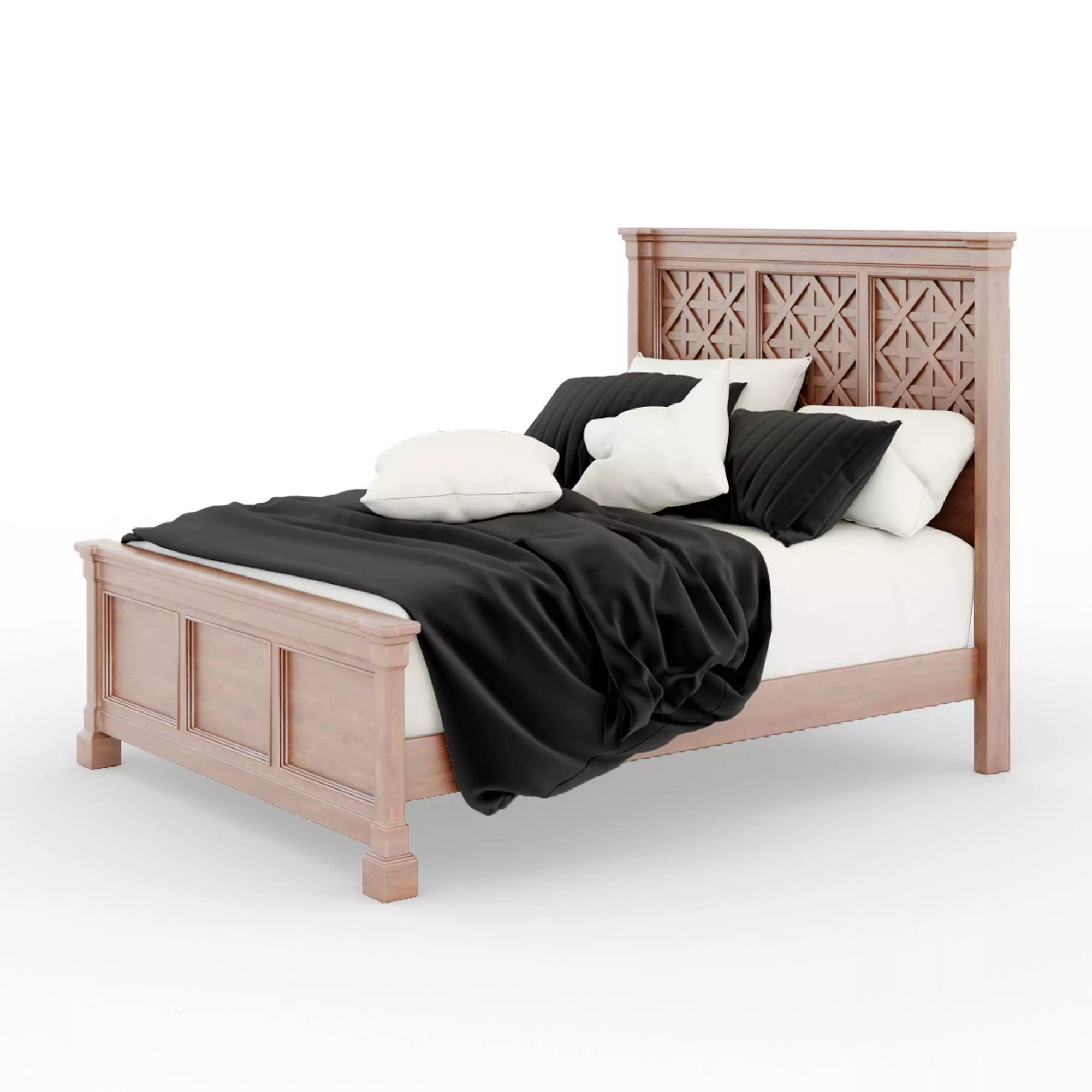 Bolanburg White Queen Panel Bed 3D model