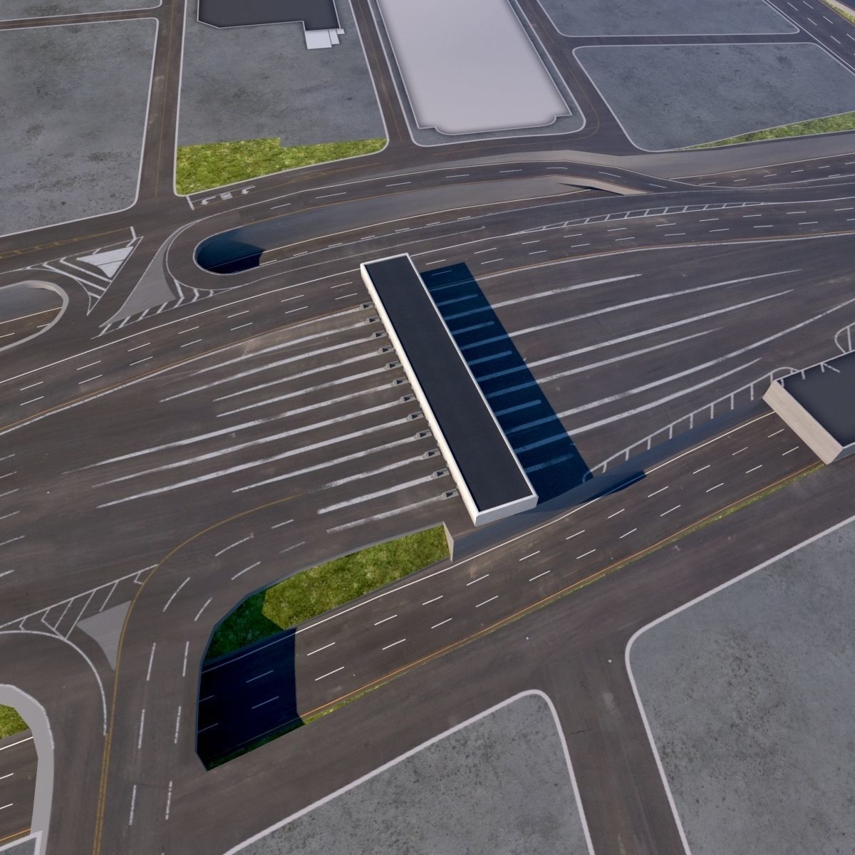 3D George Washington Bridge with Tollbooth  New York model 3D model_9