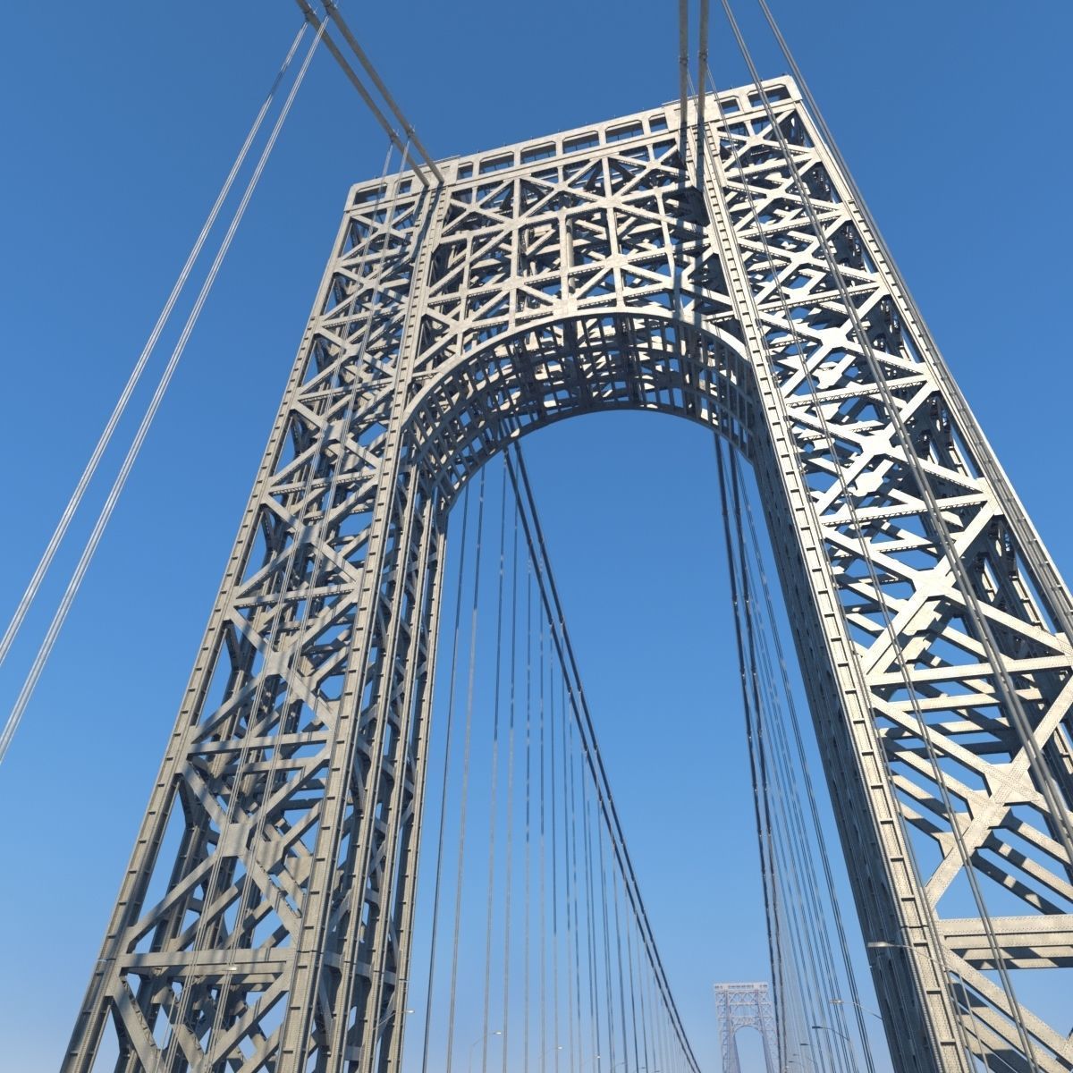 3D George Washington Bridge with Tollbooth  New York model 3D model_6