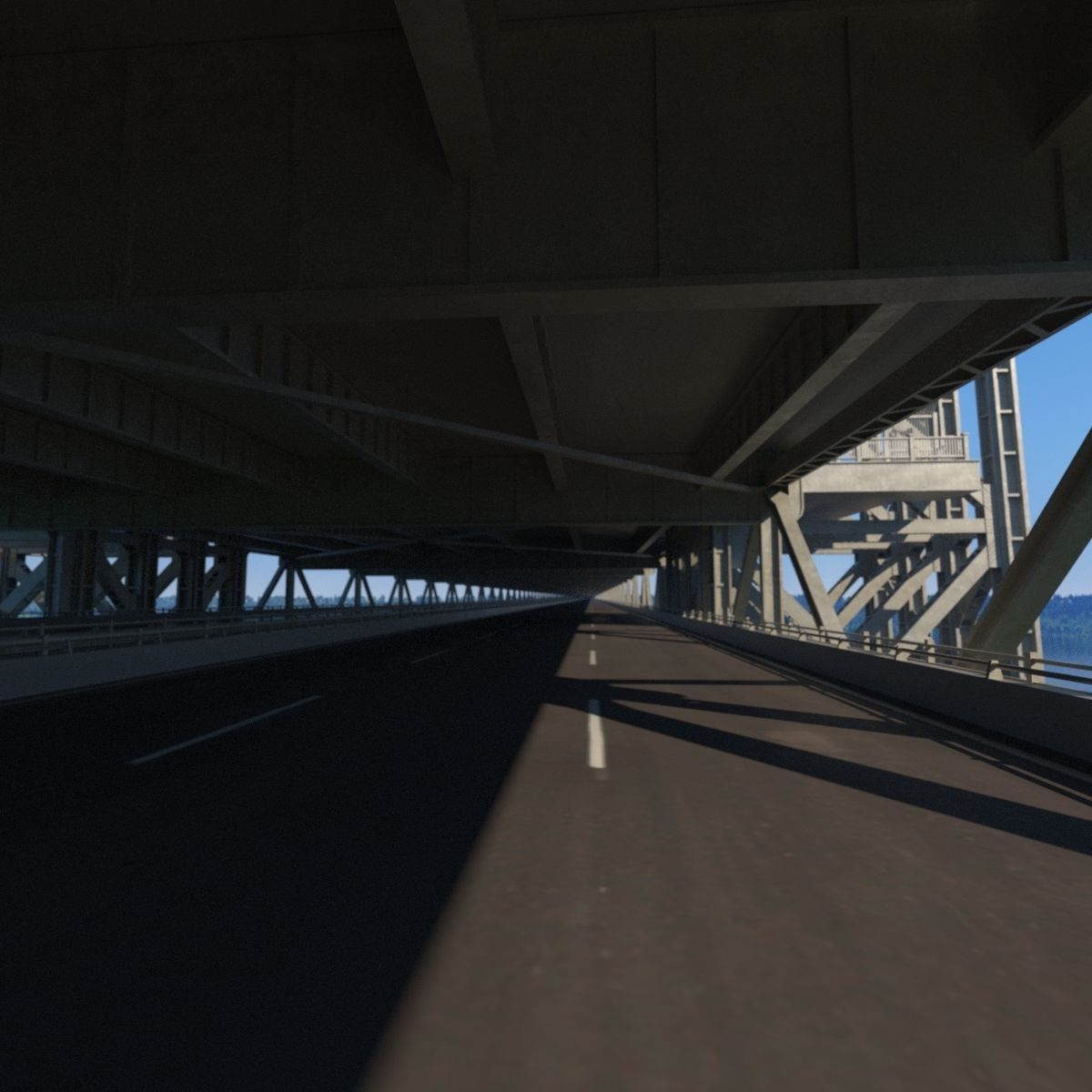 3D George Washington Bridge with Tollbooth  New York model 3D model_16