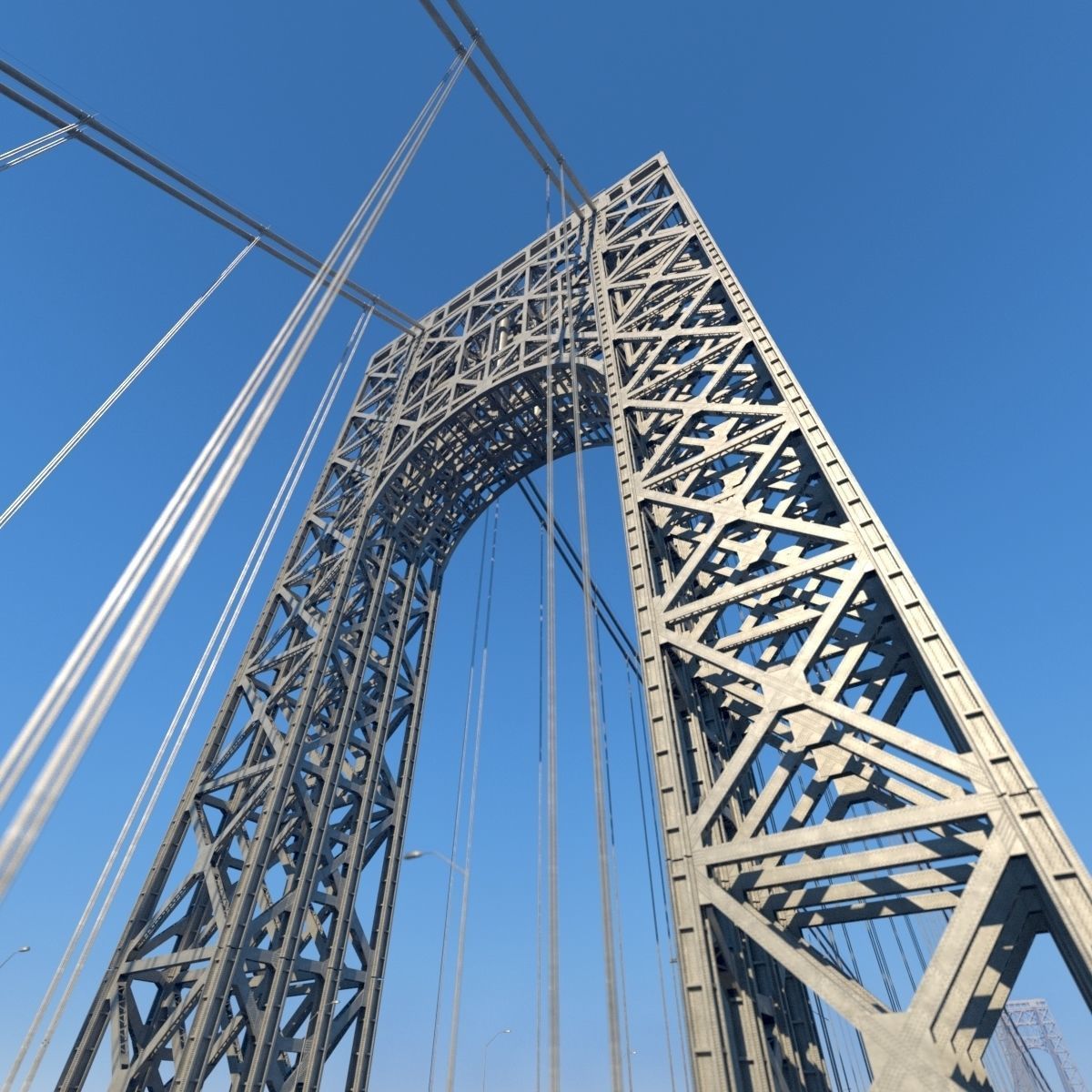3D George Washington Bridge with Tollbooth  New York model 3D model_11