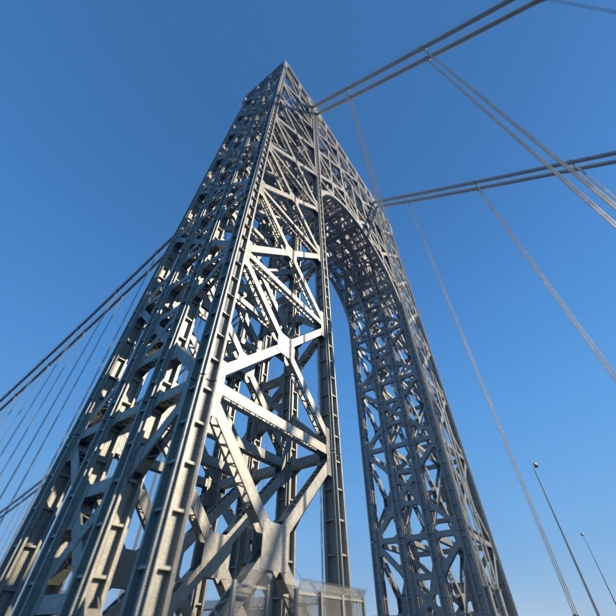 3D George Washington Bridge with Tollbooth  New York model 3D model_12