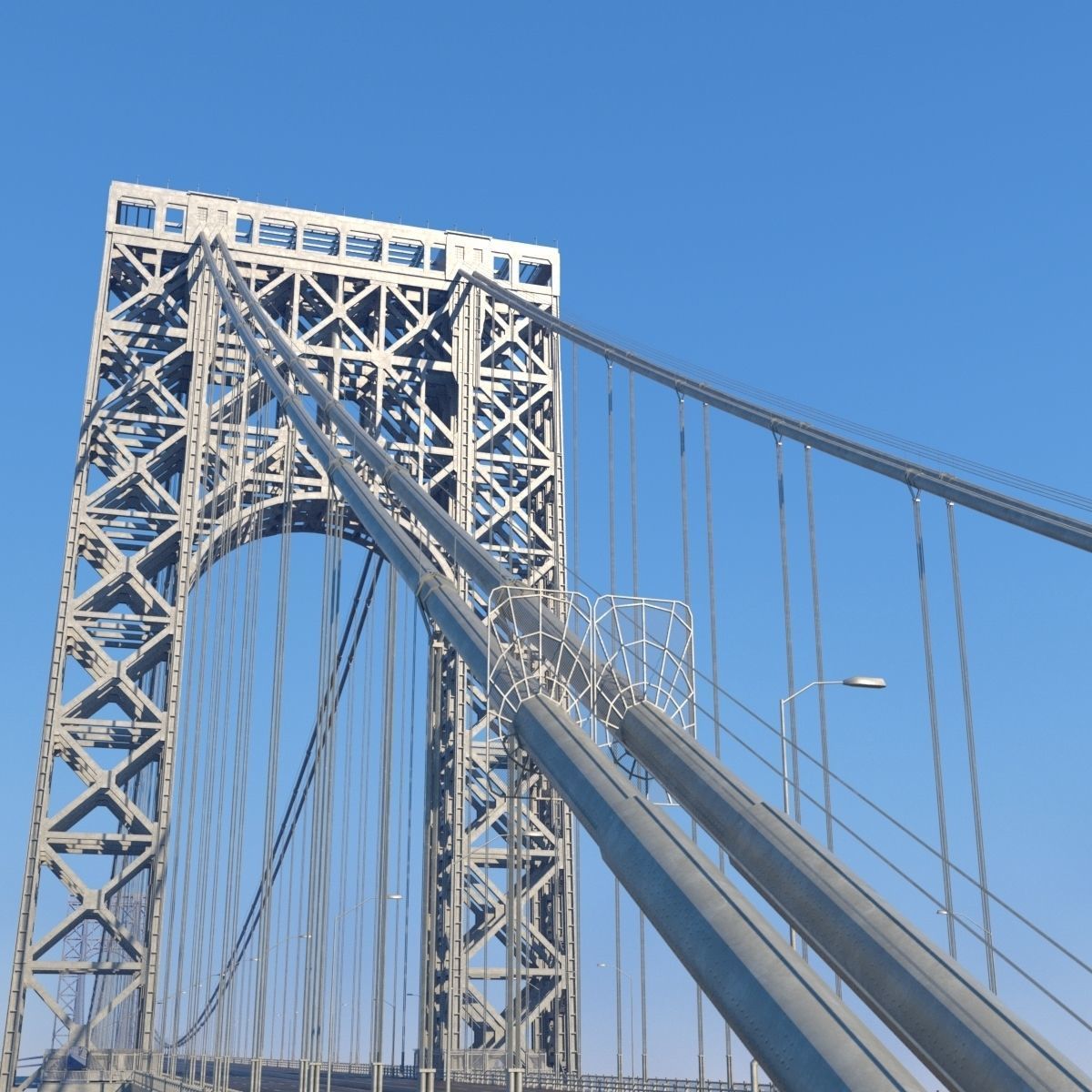 3D George Washington Bridge with Tollbooth  New York model 3D model_3