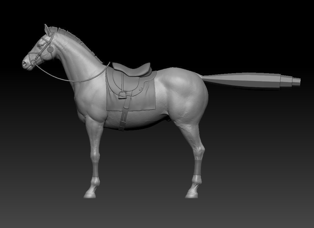zbrush horse Low-poly 3D model_1
