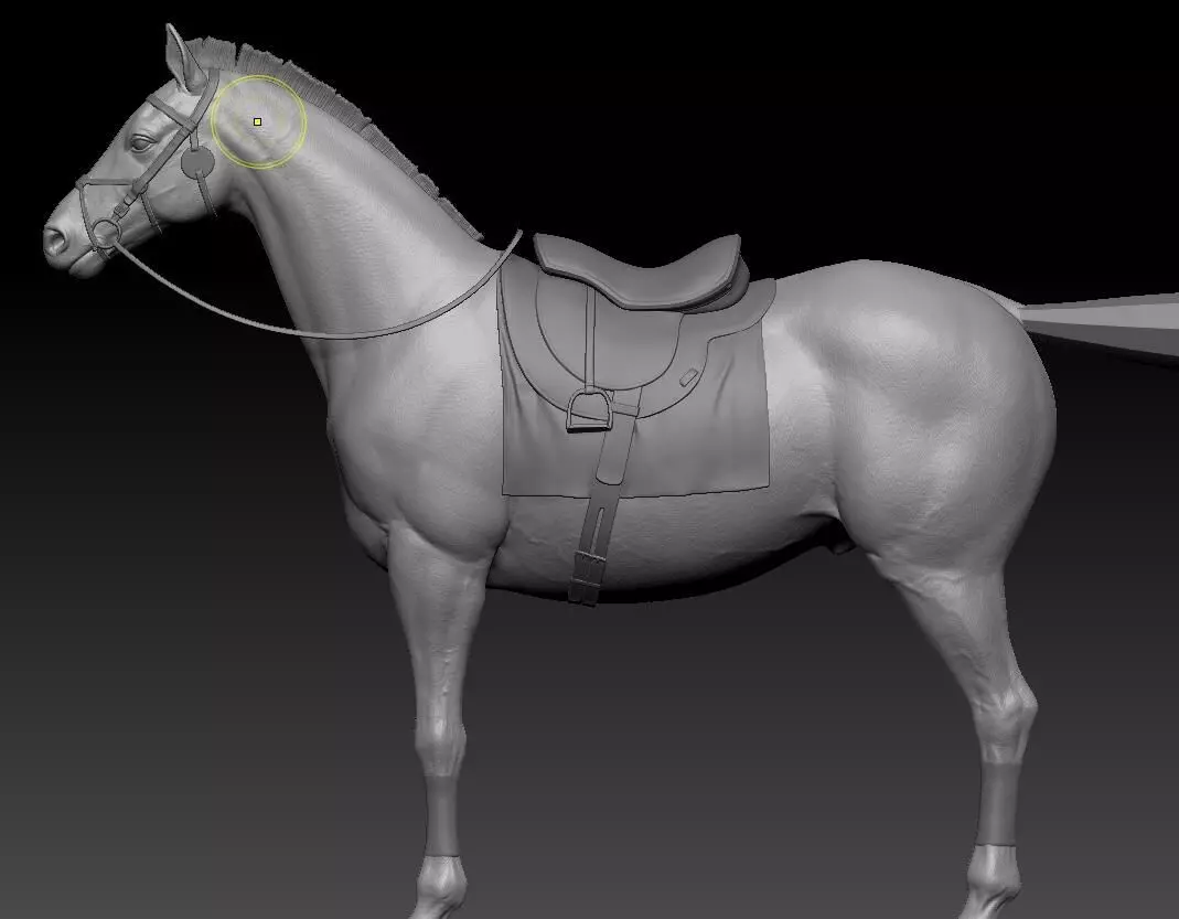 zbrush horse Low-poly 3D model_0