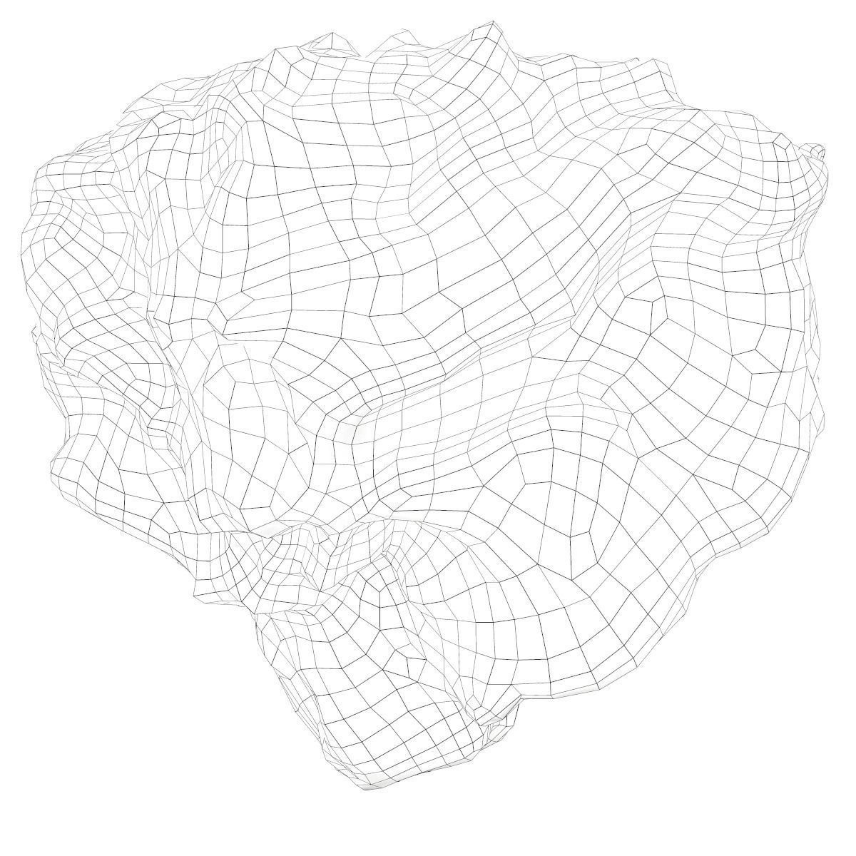 Meteor Asteroid Rock  Low-poly 3D model_7