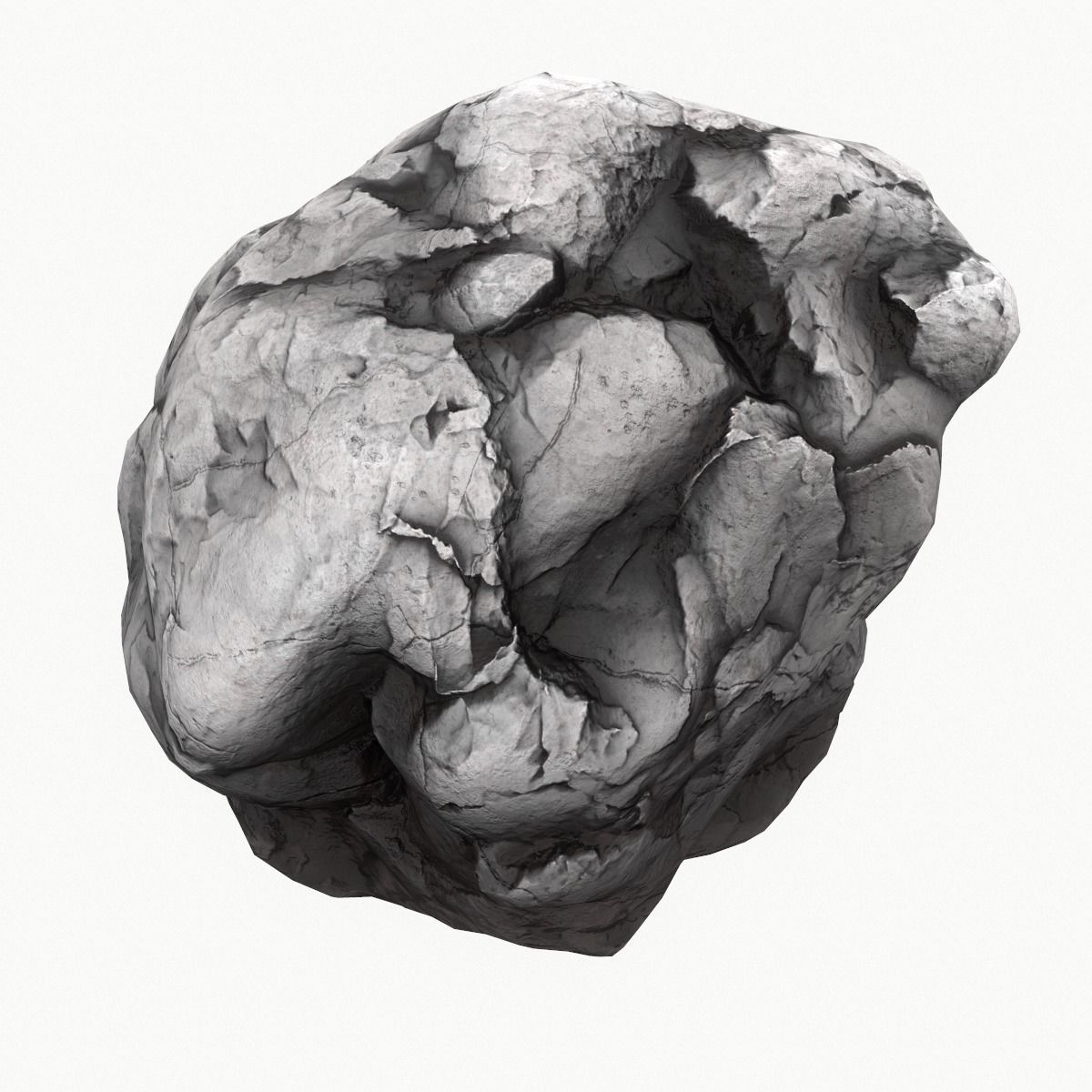 Meteor Asteroid Rock 4K Low-poly 3D model_5
