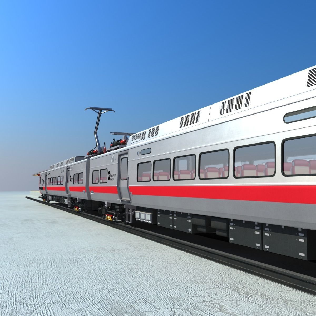 Metro North Kawasaki M8 Passenger Train NYC 3D model_6