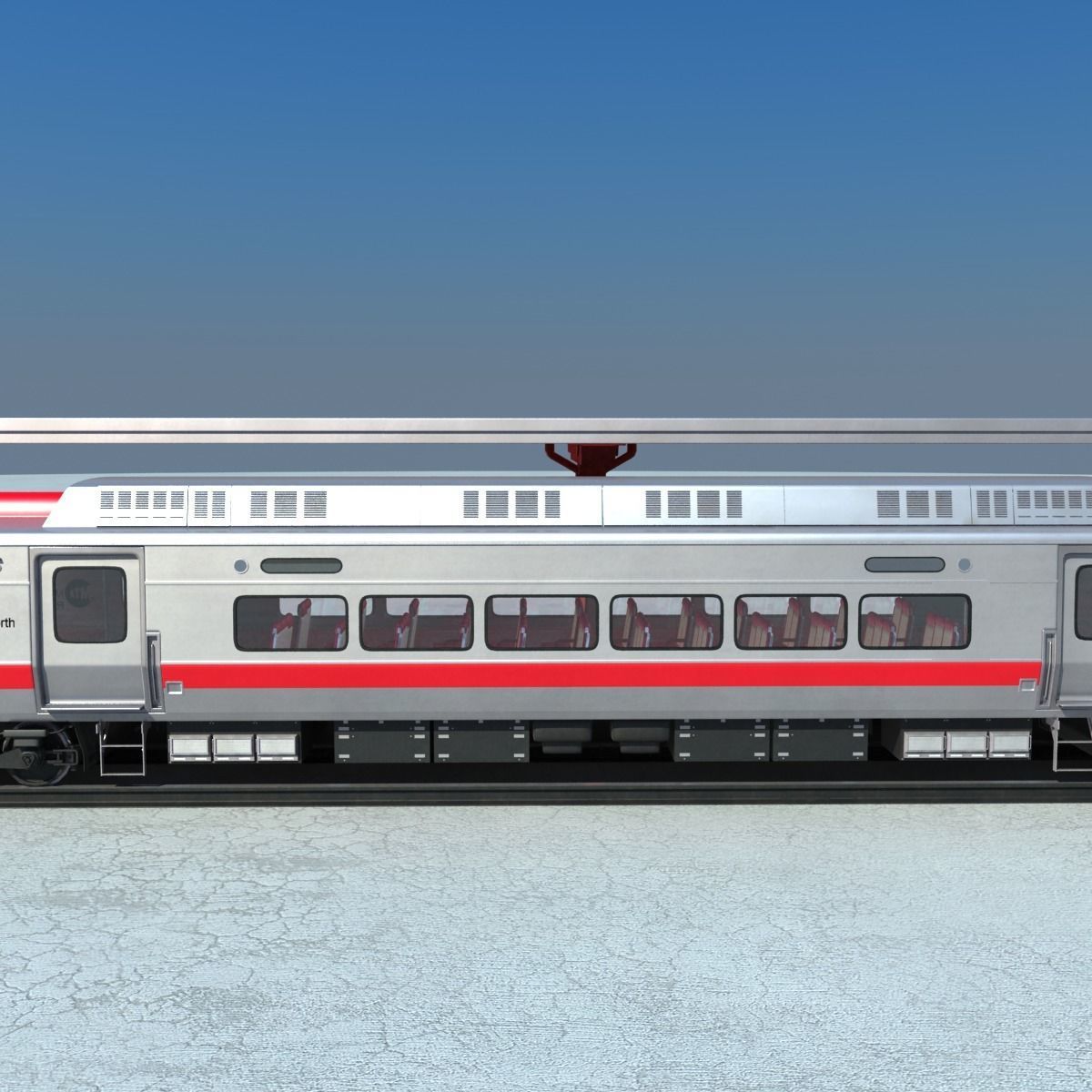 Metro North Kawasaki M8 Passenger Train NYC 3D model_4