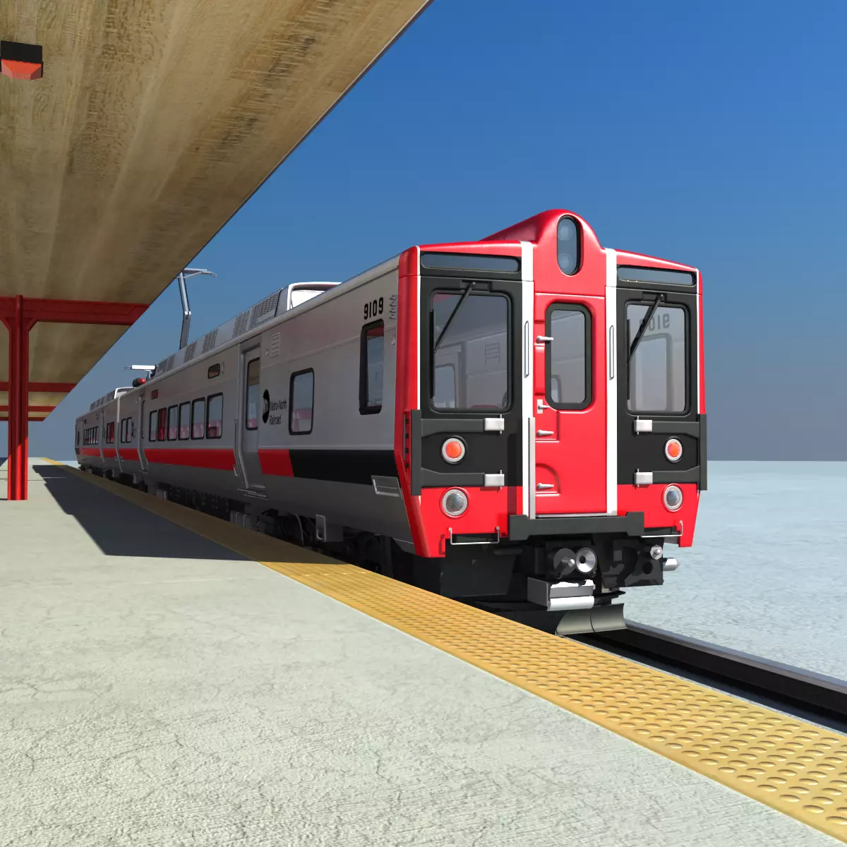 Metro North Kawasaki M8 Passenger Train NYC 3D model_0