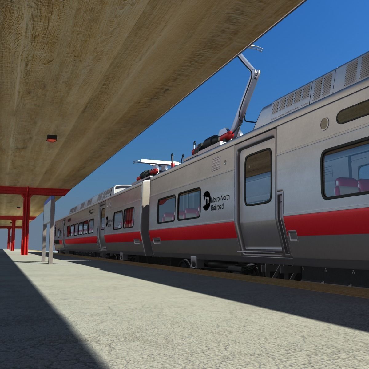 Metro North Kawasaki M8 Passenger Train NYC 3D model_8