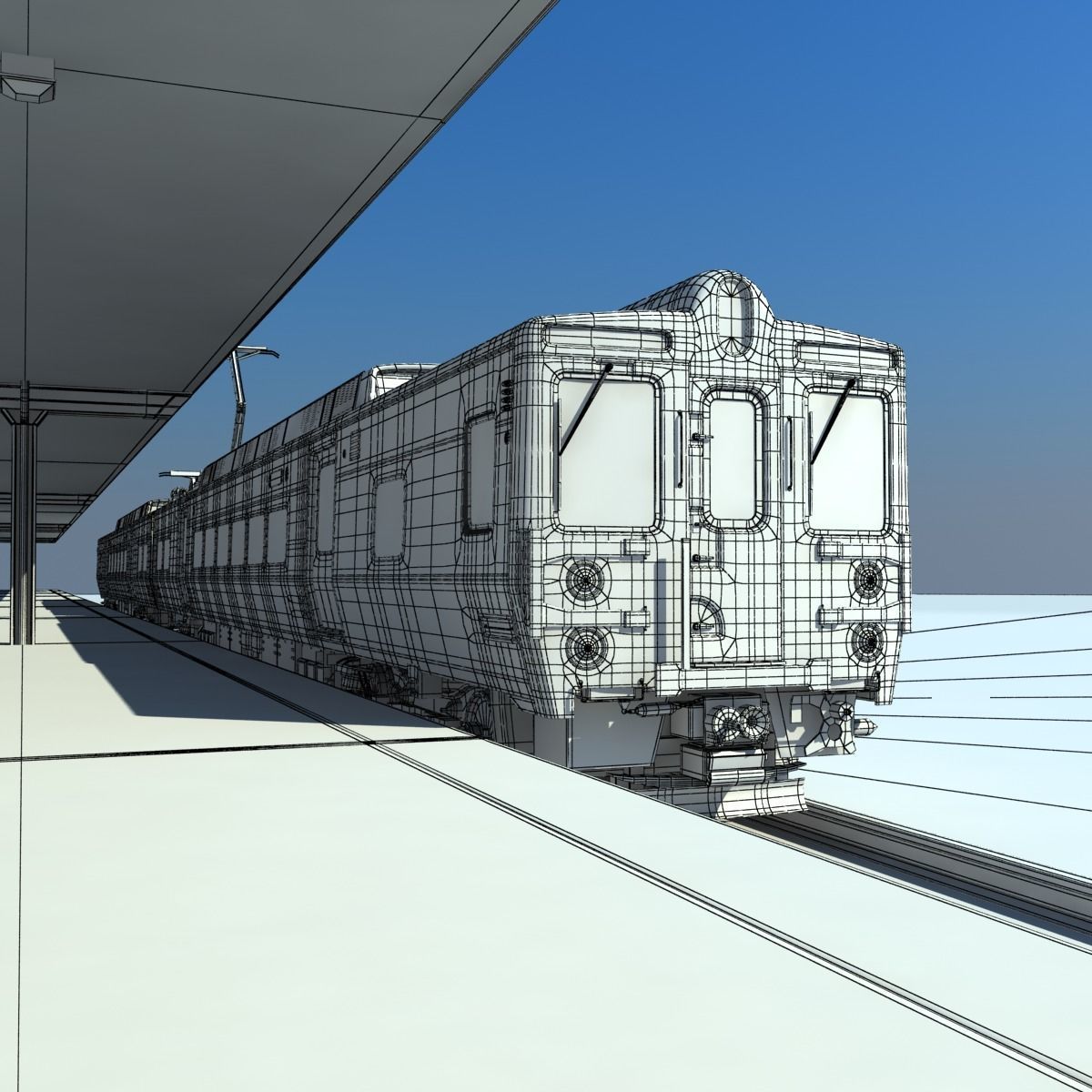 Metro North Kawasaki M8 Passenger Train NYC 3D model_10
