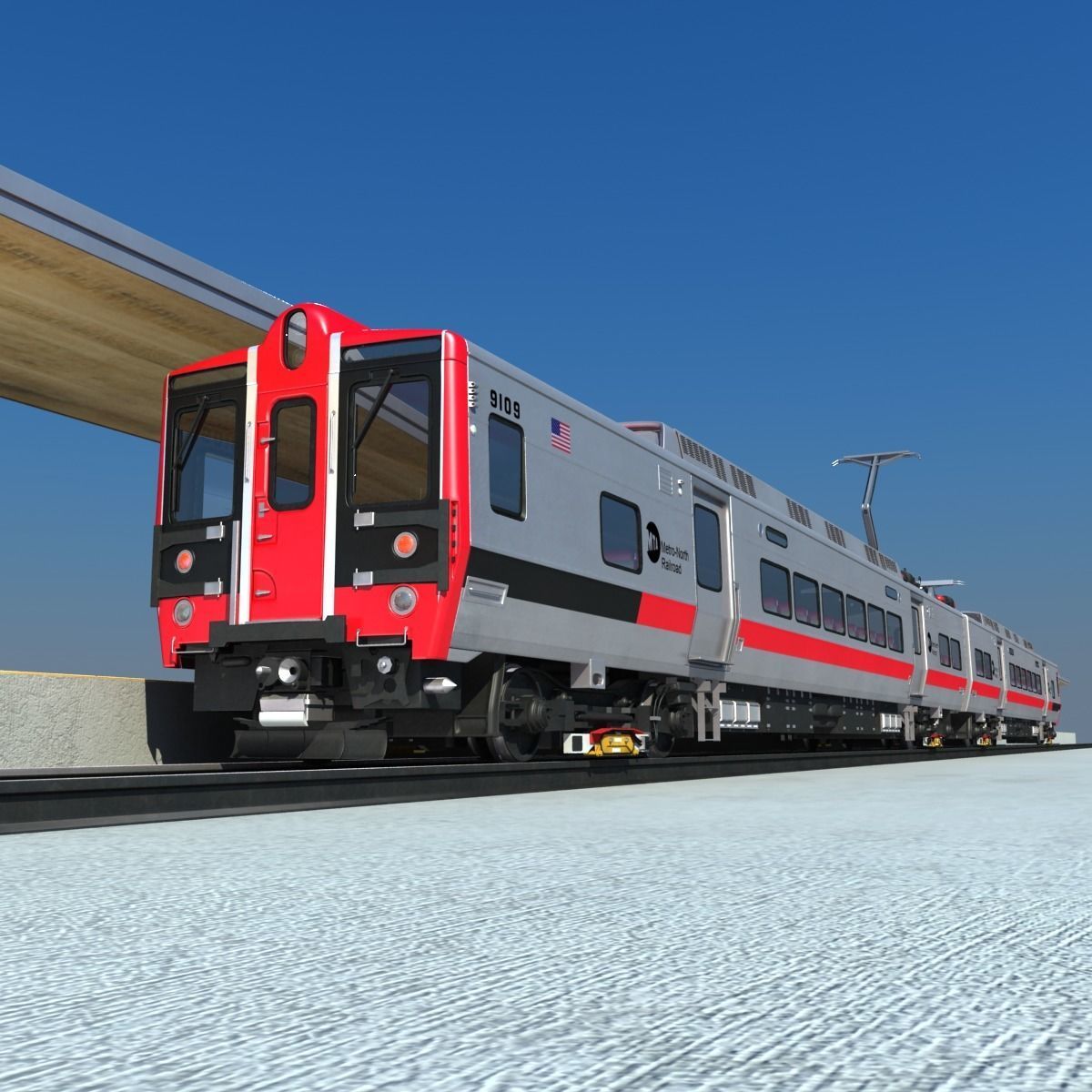 Metro North Kawasaki M8 Passenger Train NYC 3D model_2