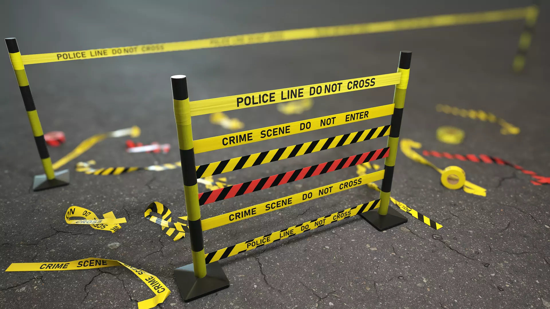 Crime Scenes - Police Line Low-poly 3D model_0