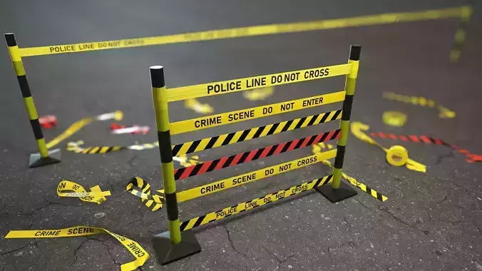 Crime Scenes - Police Line Low-poly 3D model