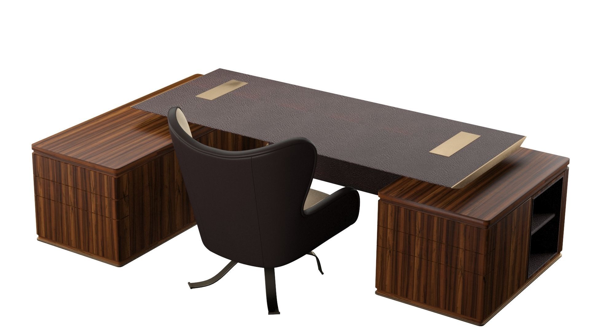 Promemoria desk and chair set 3D model_8