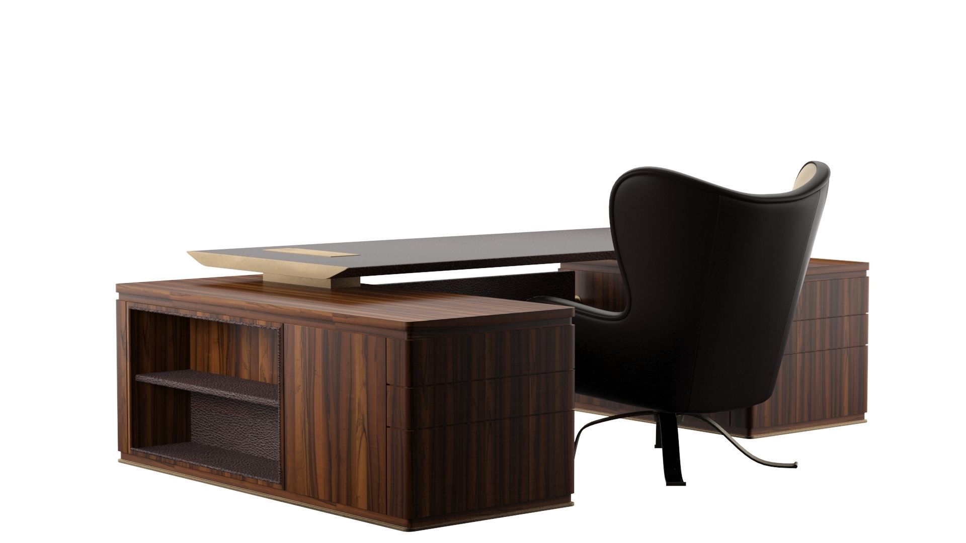 Promemoria desk and chair set 3D model_6