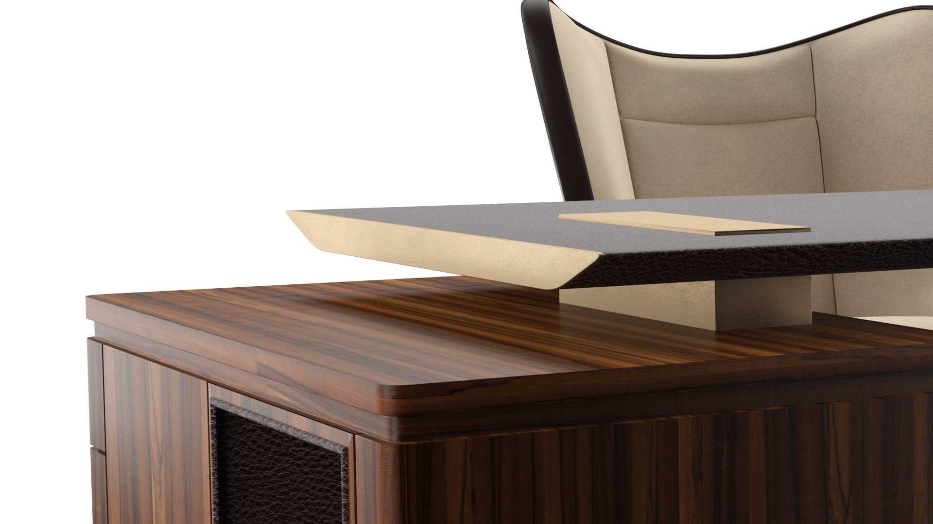 Promemoria desk and chair set 3D model_3
