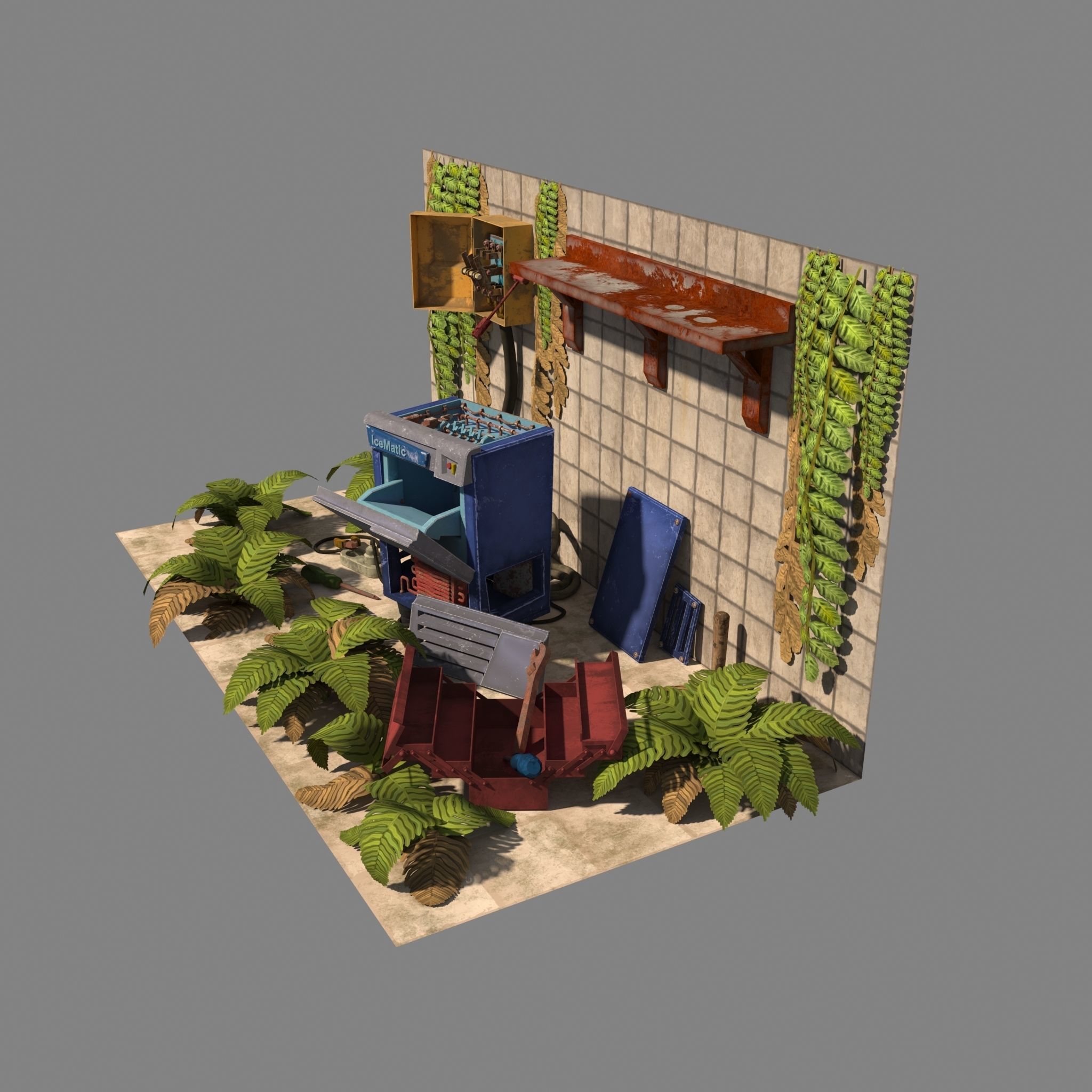 Kitchen IceMatic Cartoon Low-poly 3D model_3