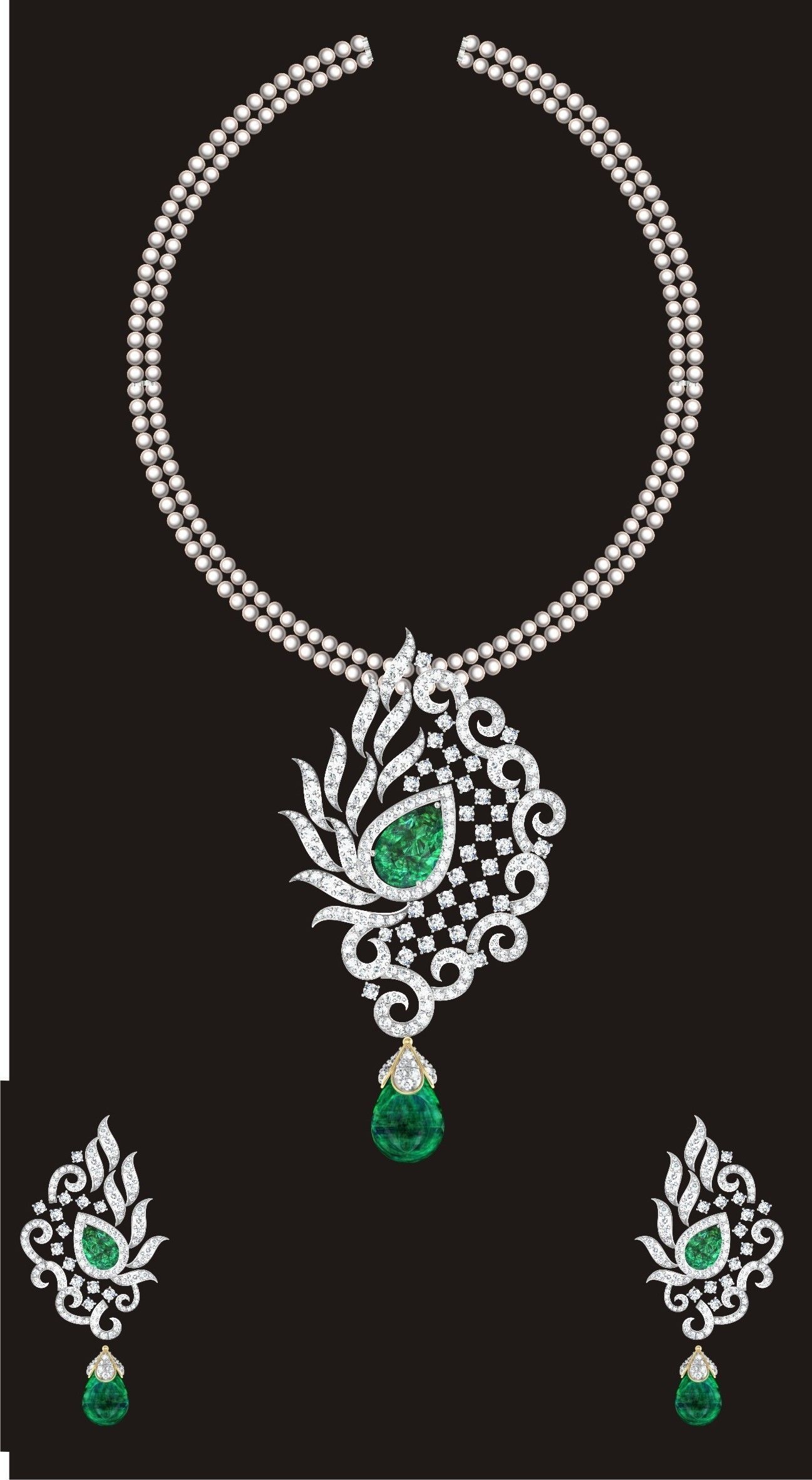 68 Necklace Earrings Set mgx bulk collection  3D print model_12