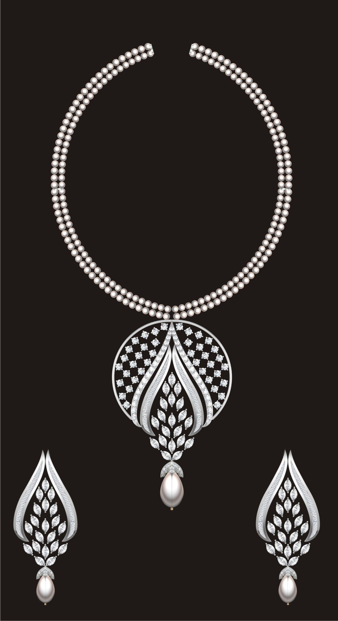 68 Necklace Earrings Set mgx bulk collection  3D print model_18