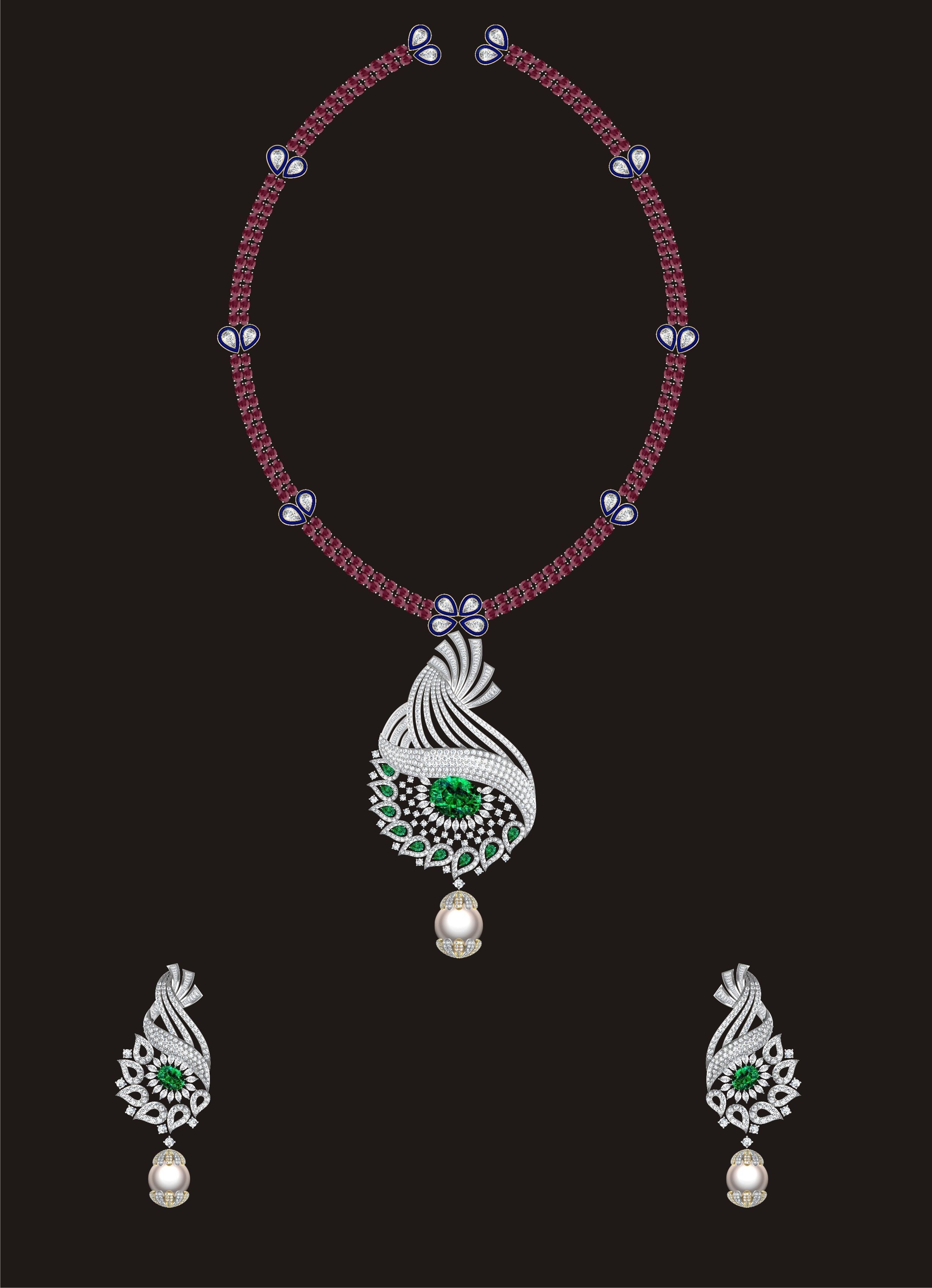68 Necklace Earrings Set mgx bulk collection  3D print model_14