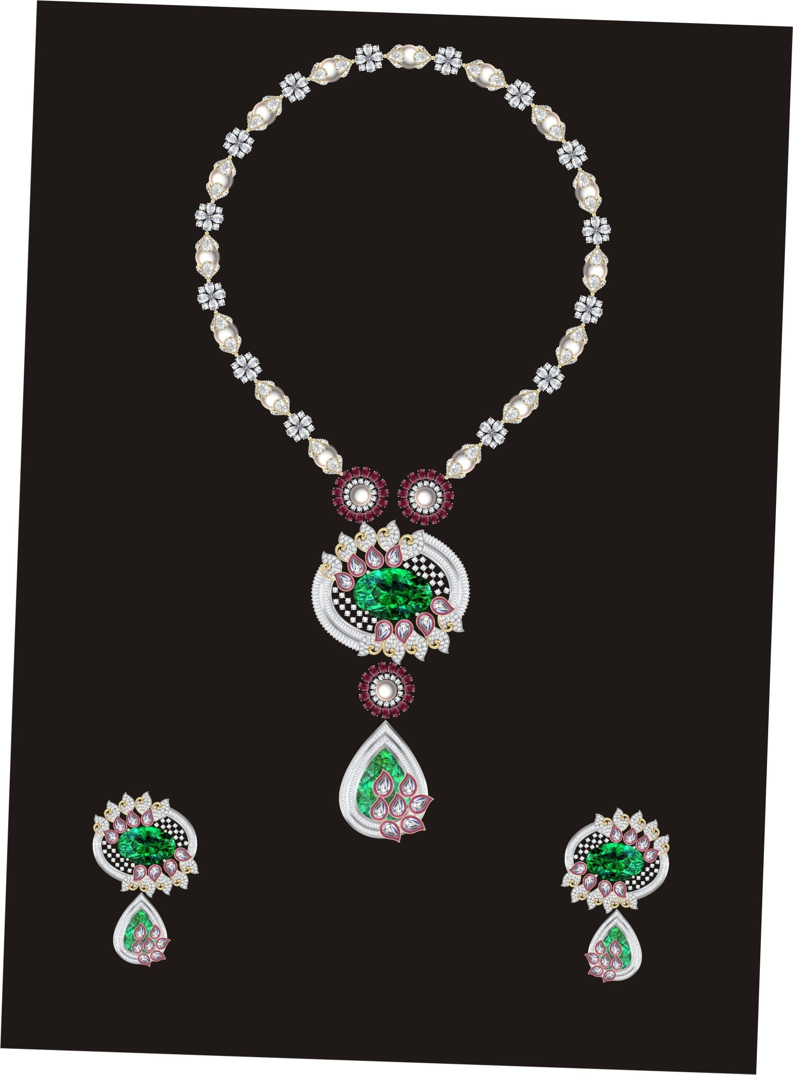 68 Necklace Earrings Set mgx bulk collection  3D print model_59
