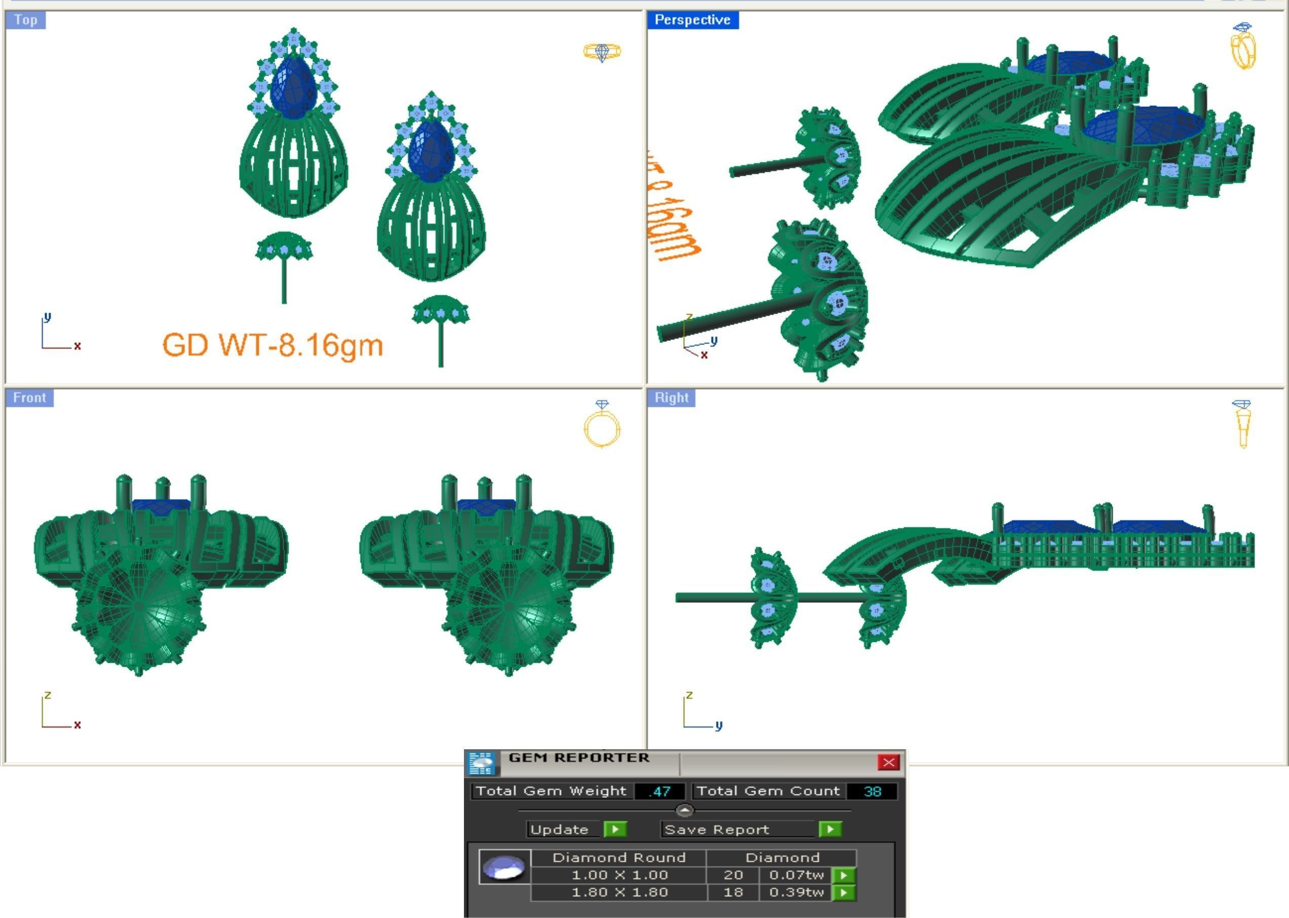 68 Necklace Earrings Set mgx bulk collection  3D print model_123