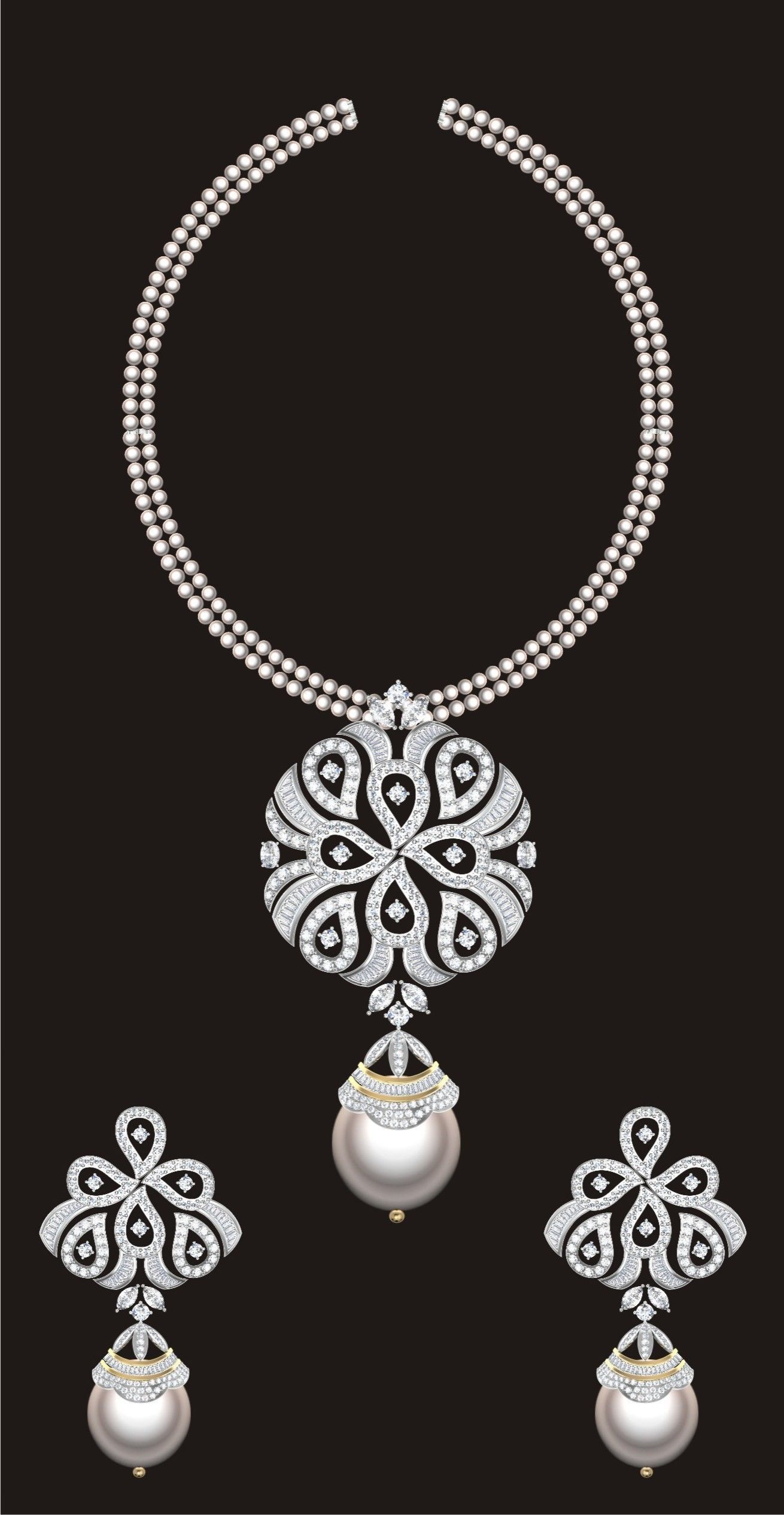 68 Necklace Earrings Set mgx bulk collection  3D print model_29